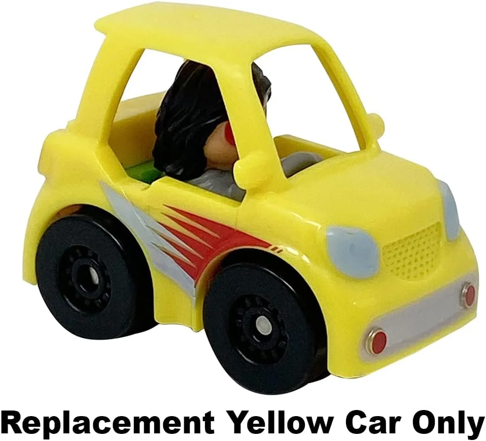 قطعه جایگزین ماشین زرد رنگ مسابقه ای Fisher-Price Little People Sit 'n Stand Raceway HBD77