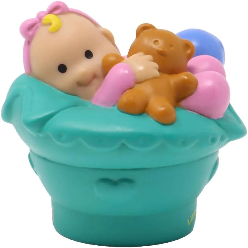 قطعه جایگزین برای خانه عروسکی Fisher-Price Little People Sweet Sounds مدل 77975 - فیگور نوزاد مو بلوند نشسته