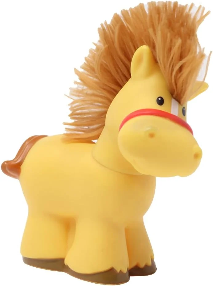 قطعه جایگزین اسباب بازی مزرعه لمسی و کلکسیونی Little People فیشر پرایس مدل K0104 - فیگور اسب قهوه ای با یال نرم