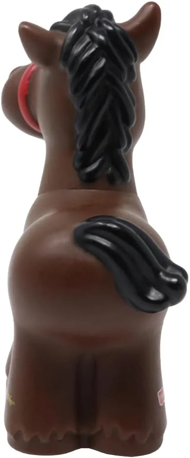 قطعه جایگزین اسباب بازی فیشر پرایس برای مجموعه مزرعه با اصطبل و حیوانات Little People مدل 77746 - فیگور اسب قهوه ای جایگزین با یال و دم مشکی