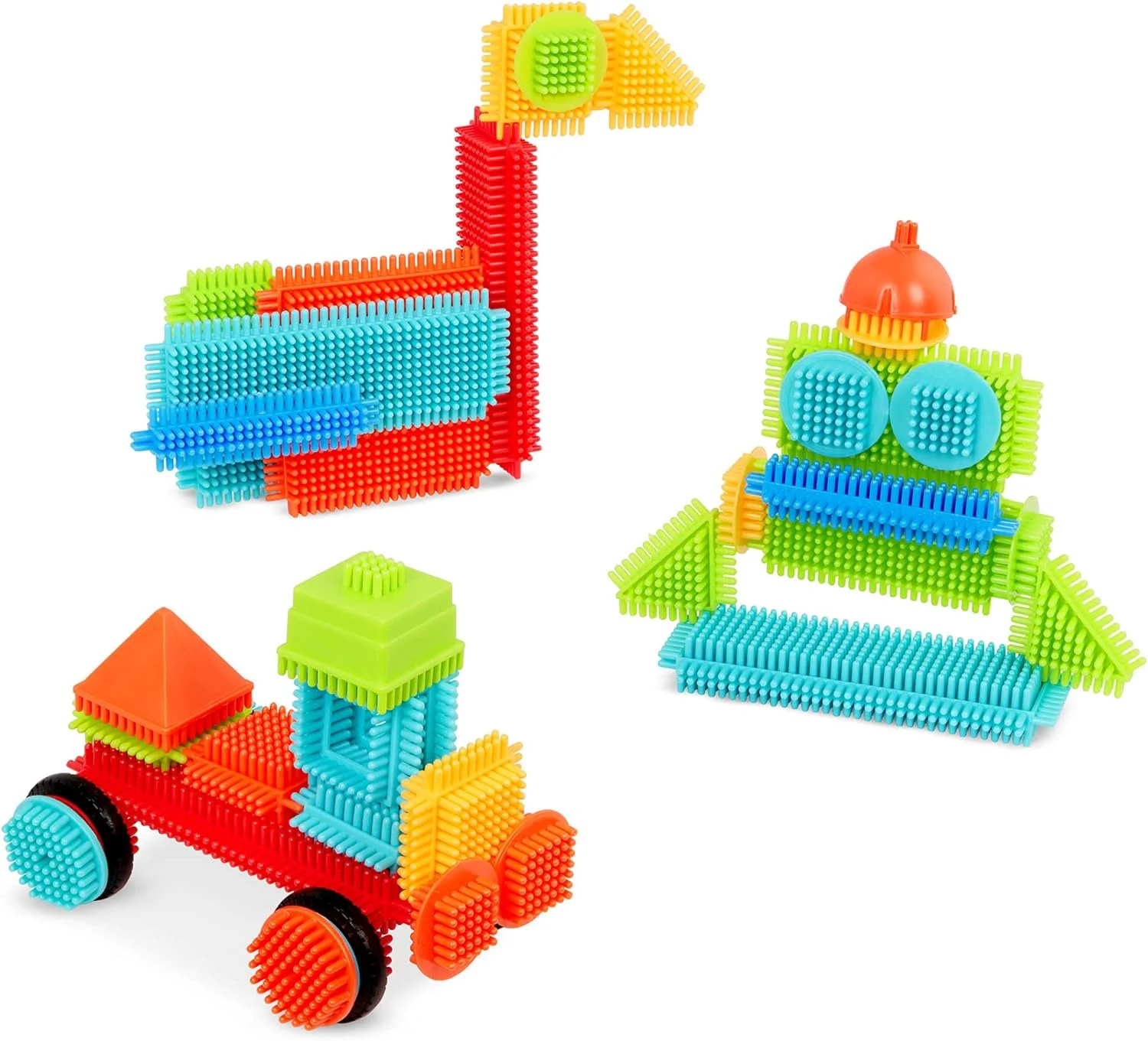 مجموعه بلوک های ساختنی 50 قطعه ای Battat Bristle Blocks - اسباب بازی آموزشی بلوک های ساختمانی با موهای برس مانند، اسباب بازی های حرکتی - اسباب بازی های کودکان و نوزادان از 2 سالگی