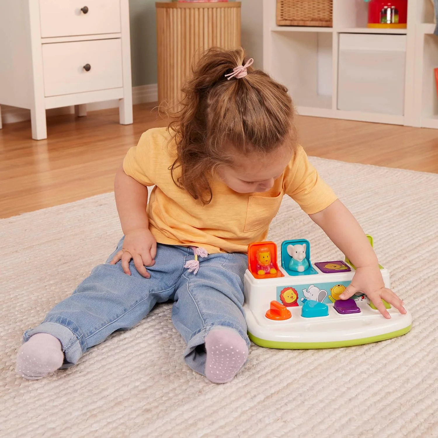 اسباب بازی آموزشی Battat - اسباب بازی پاپ آپ علت و معلولی - اسباب بازی رشدی با حیوانات و رنگ ها - پاپ آپ پالز - برای کودکان، نوپاها، نوزادان - پاپ آپ پالز - 18 ماه +