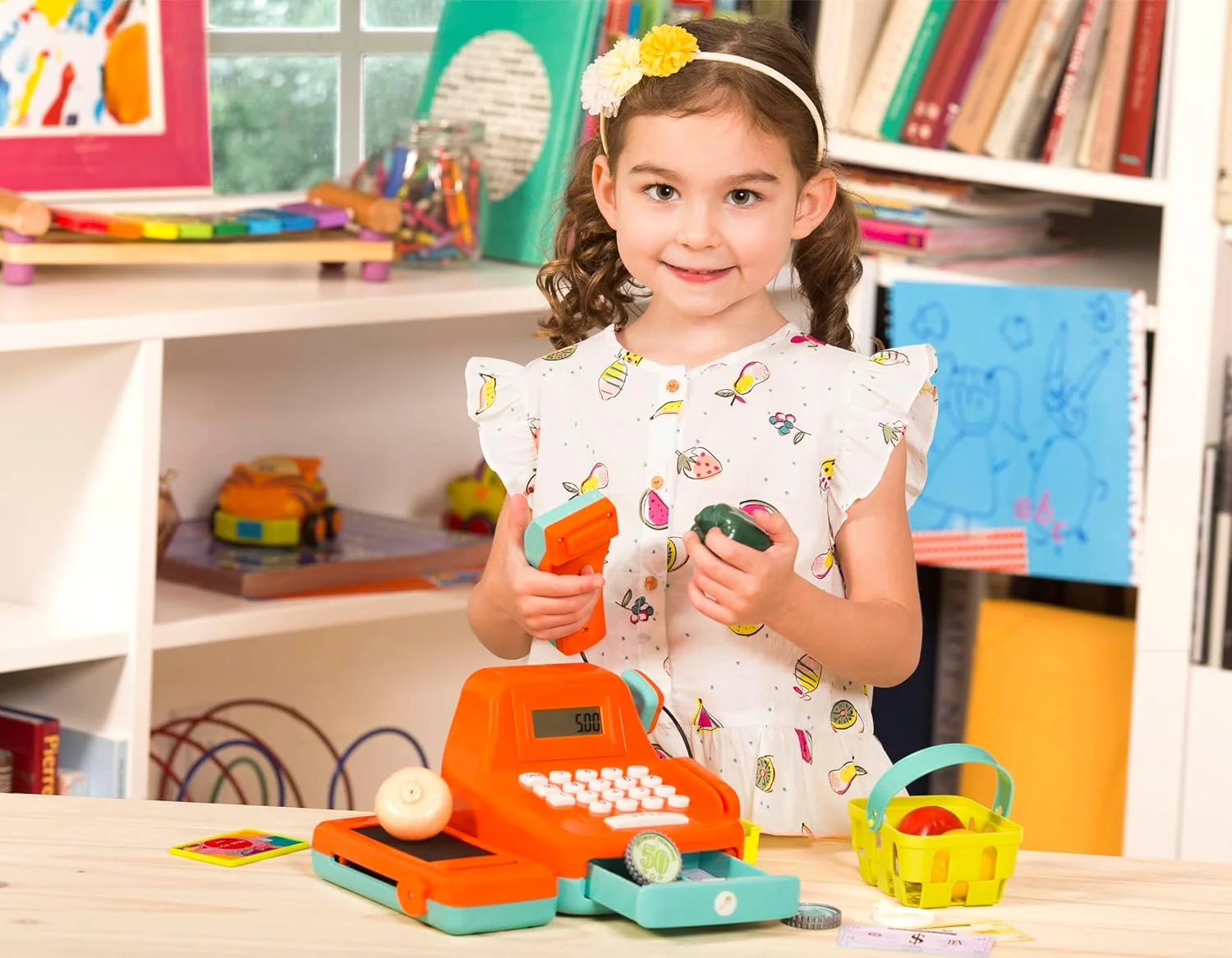 Battat – Pretend Play Register – Calculating Cash Register – Kids Grocery Accessories – Scanner & Sounds – 3 Years + – Cash Register