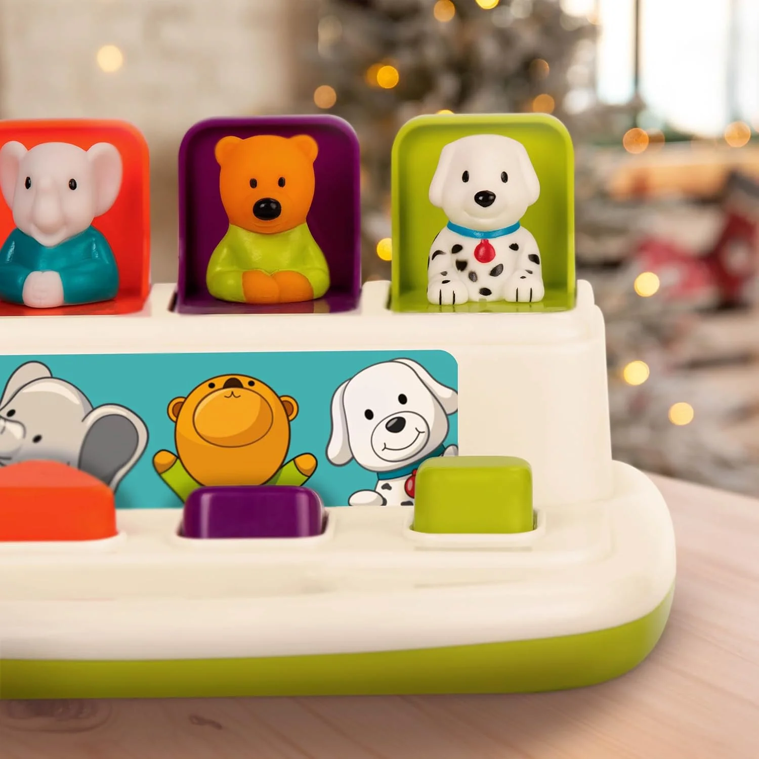 اسباب بازی آموزشی Battat - اسباب بازی پاپ آپ علت و معلولی - اسباب بازی رشدی با حیوانات و رنگ ها - پاپ آپ پالز - برای کودکان، نوپاها، نوزادان - پاپ آپ پالز - 18 ماه +