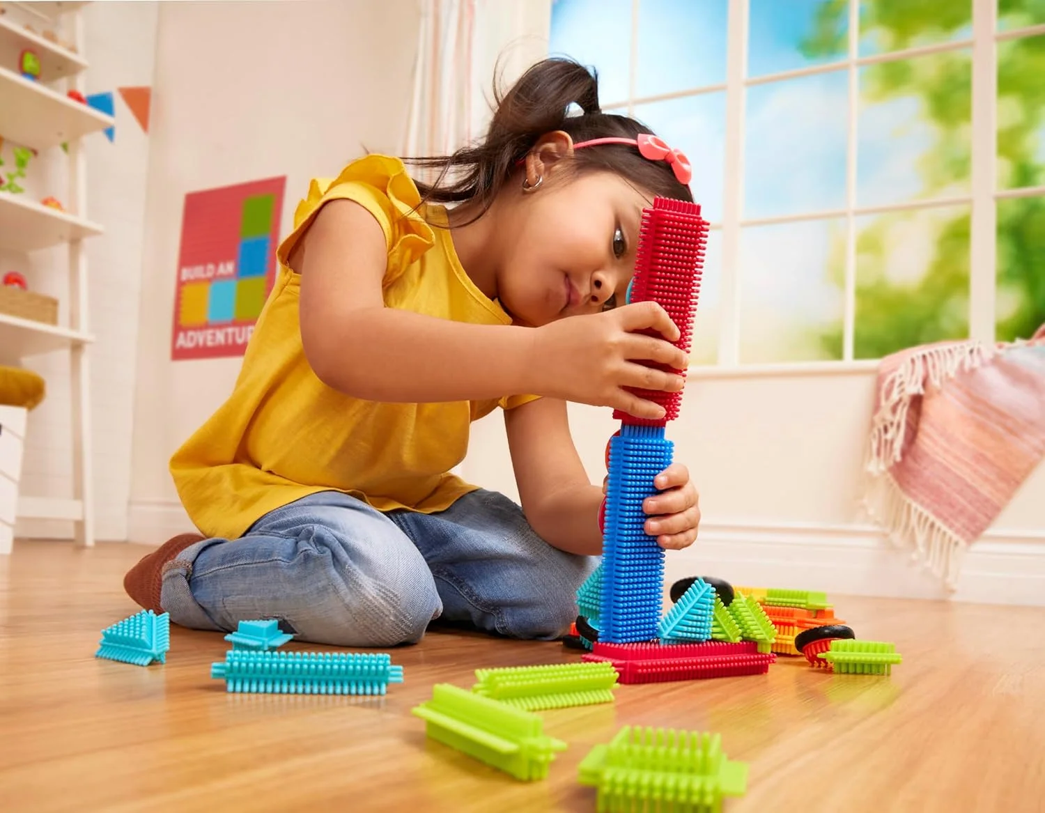 بلوک های ساختنی خاردار باتات - بلوک های ساختنی آموزشی برای کودکان - اسباب بازی های نرم تقویتی - مجموعه بازی 36 قطعه ای - جعبه سازنده پایه - برای کودکان نوپا و بچه های 2 سال به بالا، چند رنگ، 3099Z