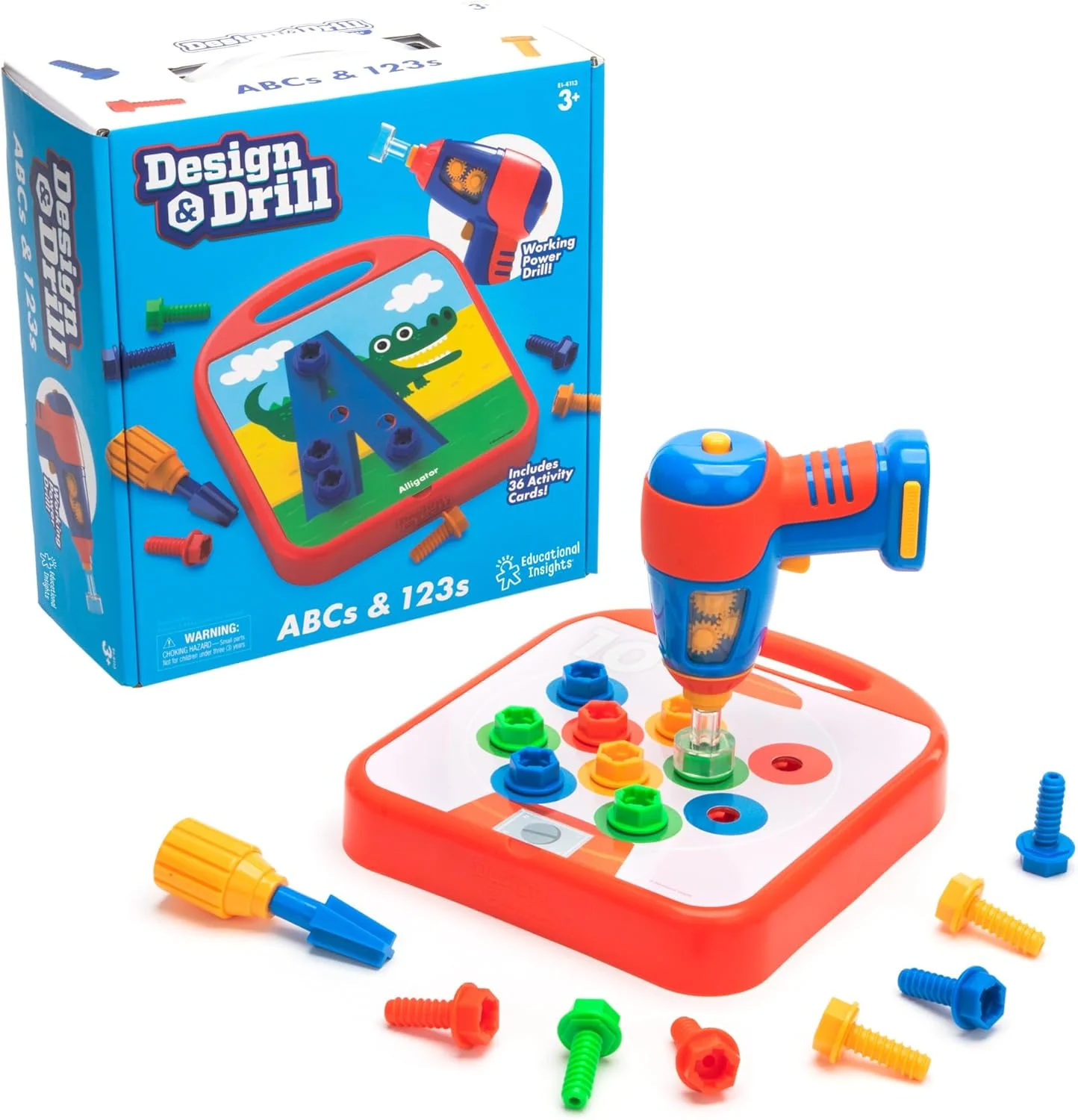 مجموعه آموزشی طراحی و دریل حروف الفبا و اعداد، ۹۰ قطعه به همراه اسباب بازی دریل برقی، لوازم ضروری کلاس درس پیش دبستانی و مهد کودک، مناسب برای سنین ۳ سال به بالا