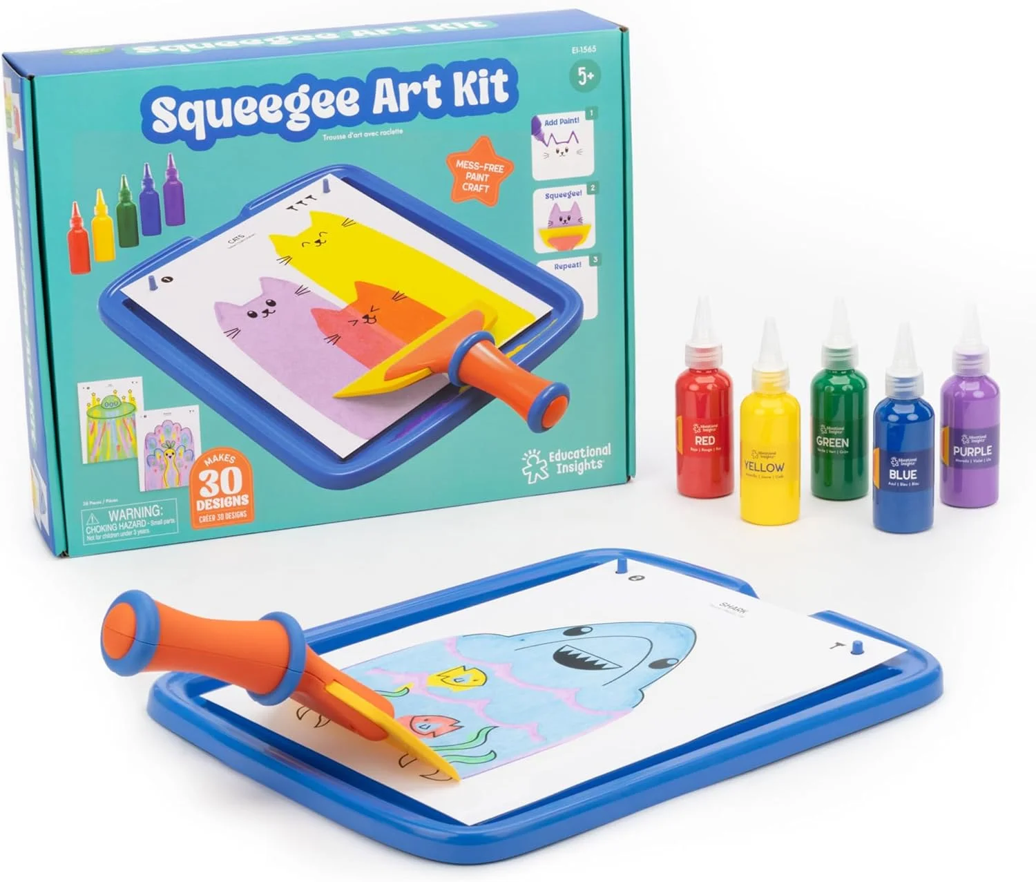 کیت هنر فشاری آموزشی Educational Insights - کیت نقاشی برای کودکان، کیت های نقاشی کودکان، فعالیت های بدون صفحه نمایش و پروژه های DIY، کیت های هنری بدون کثیف کاری برای کودکان، پسران و دختران 5 سال به بالا