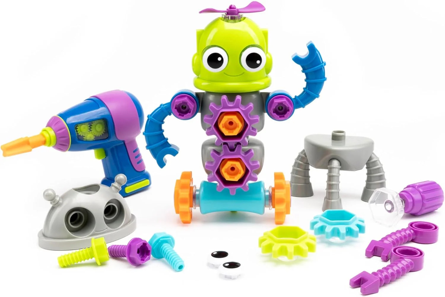 کارگاه رباتیک آموزشی Design & Drill، اسباب بازی های ربات برای پسران و دختران 3 ساله، اسباب بازی ساختنی STEM برای کودکان، اسباب بازی جداشدنی با دریل برای کودکان کارگاه رباتیک آموزشی Design & Drill، اسباب بازی های ربات برای پسران و دختران 3 ساله، اسباب بازی ساختنی STEM برای کودکان، اسباب بازی جداشدنی با دریل برای کودکان