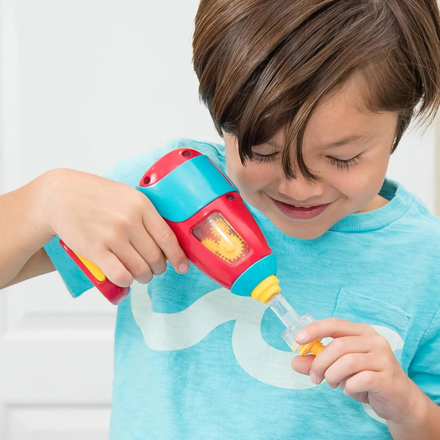 ابزار آموزشی Learning Resources EI-4140 Power، سازگار با مجموعه‌های طراحی، کارکرد واقعی، اسباب‌بازی دریل مناسب کودکان، آبی