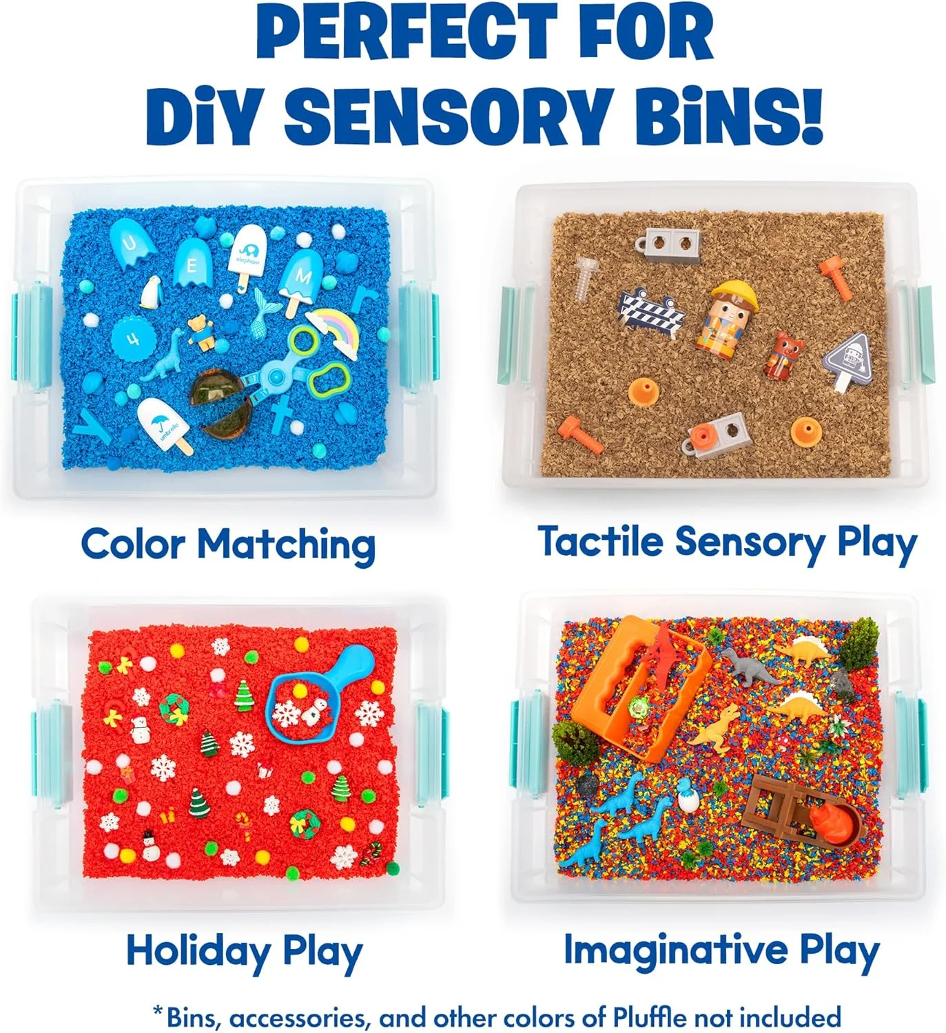 مجموعه دو عددی شن پلافل® Educational Insights - مجموعه فوم سطل حسی، جایگزین بدون کثیف کاری برای اسباب بازی های شنی و خمیر بازی برای کودکان نوپا، پرکننده میز حسی سرگرم کننده برای خانه یا کلاس درس، هدیه برای کودکان 3 سال به بالا