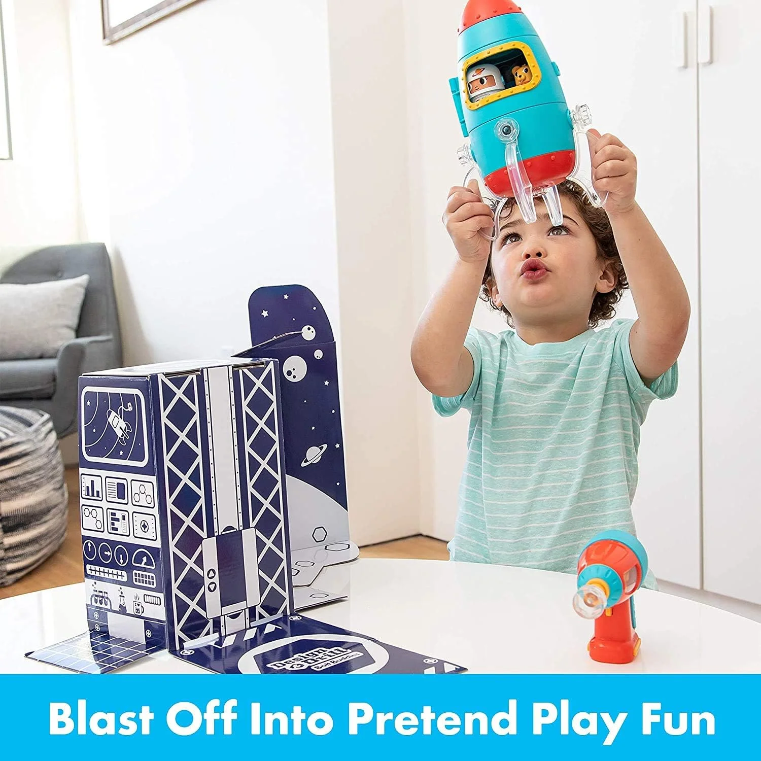 اسباب بازی آموزشی موشک Design & Drill Bolt Buddies، تقویت مهارت های حرکتی ظریف و اسباب بازی STEM، مناسب برای کودکان 3 سال به بالا