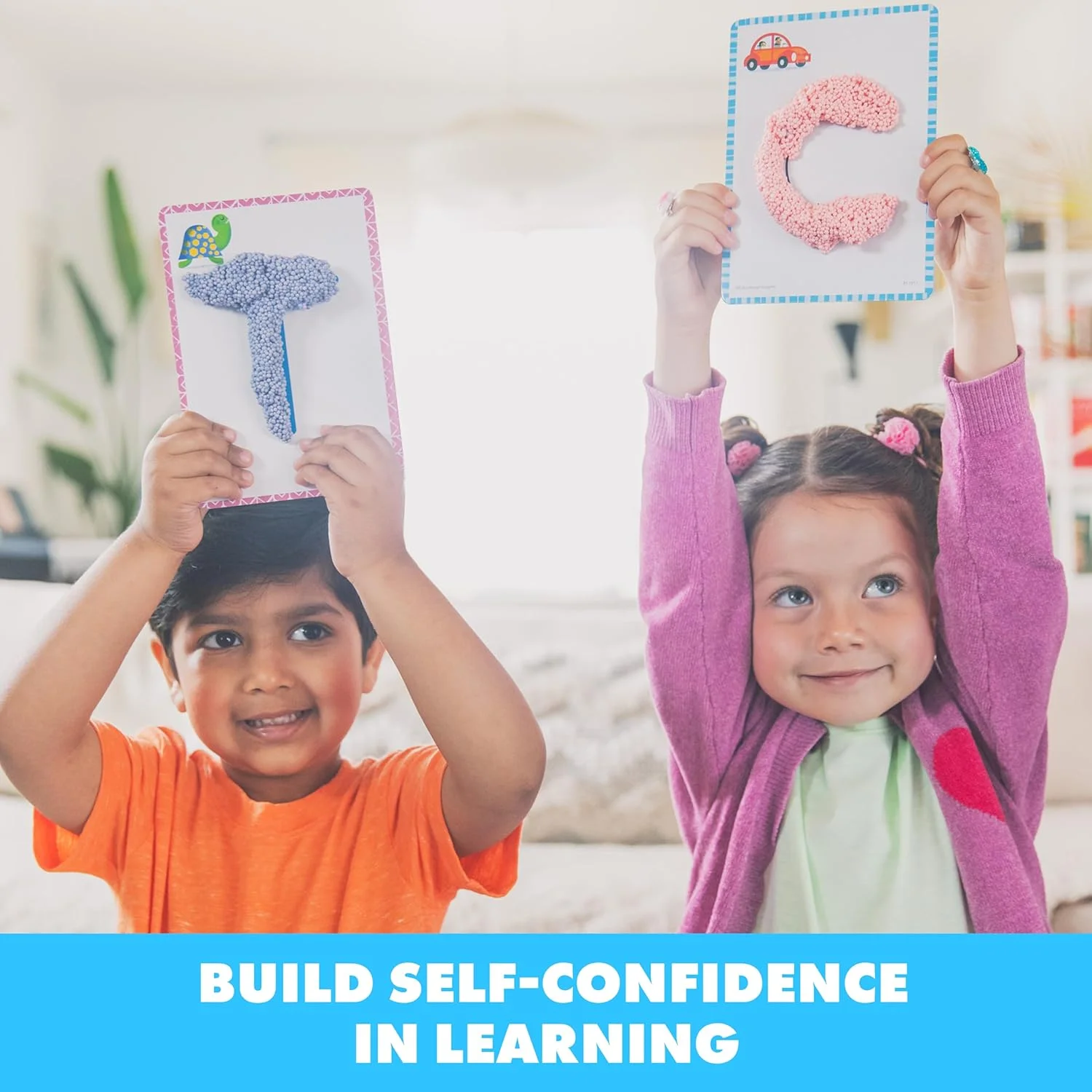 مجموعه آموزشی Playfoam مدل Shape & Learn شامل 26 حرف الفبا با رنگ های متنوع و مجموعه کارت های آموزشی، اسباب بازی حسی برای کودکان پیش دبستانی، پسران و دختران، 3 سال به بالا