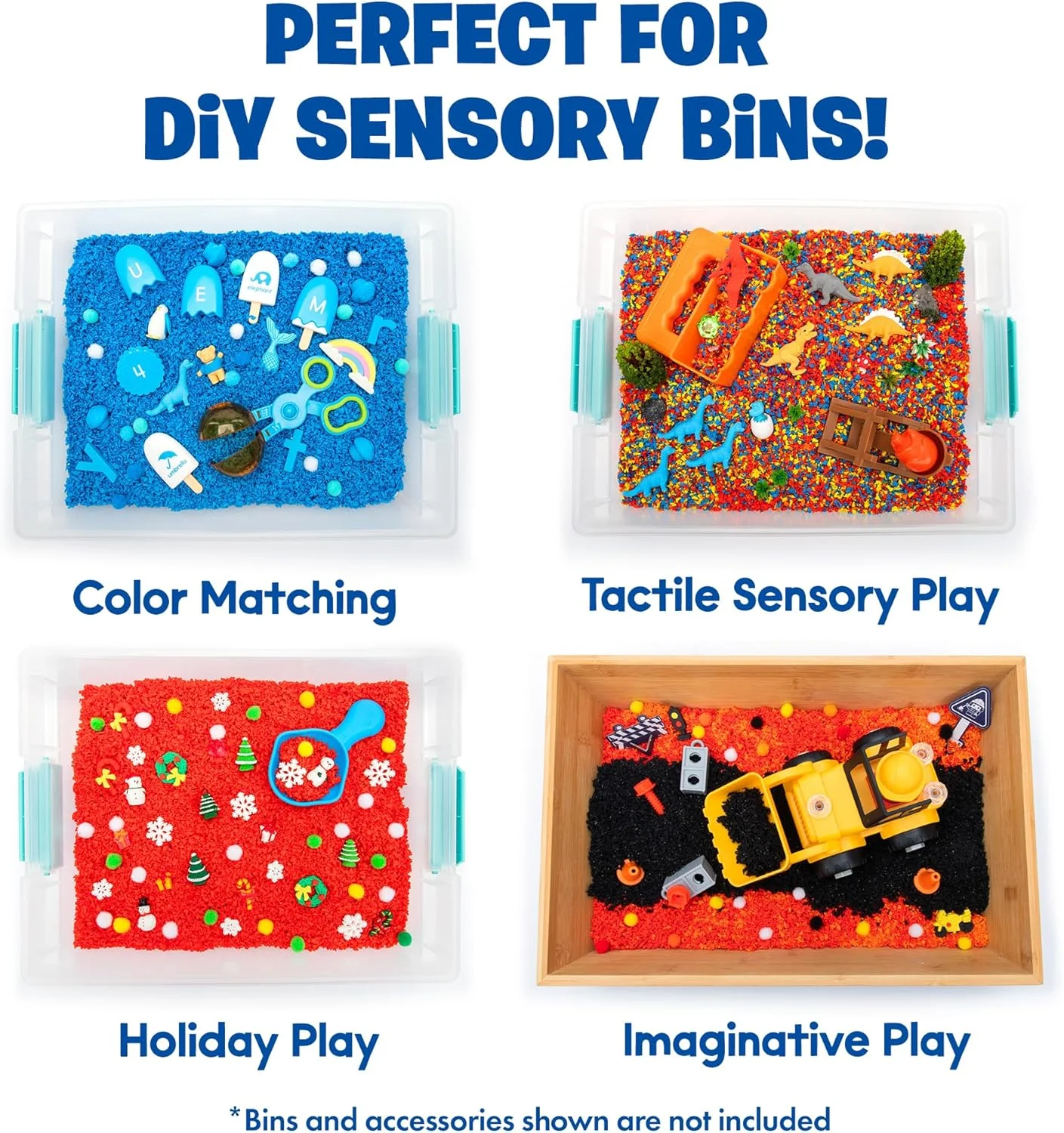 پلی فوم پلافل Educational Insights برای سطل های حسی، بسته 2 عددی قرمز و آبی، 3 سال به بالا