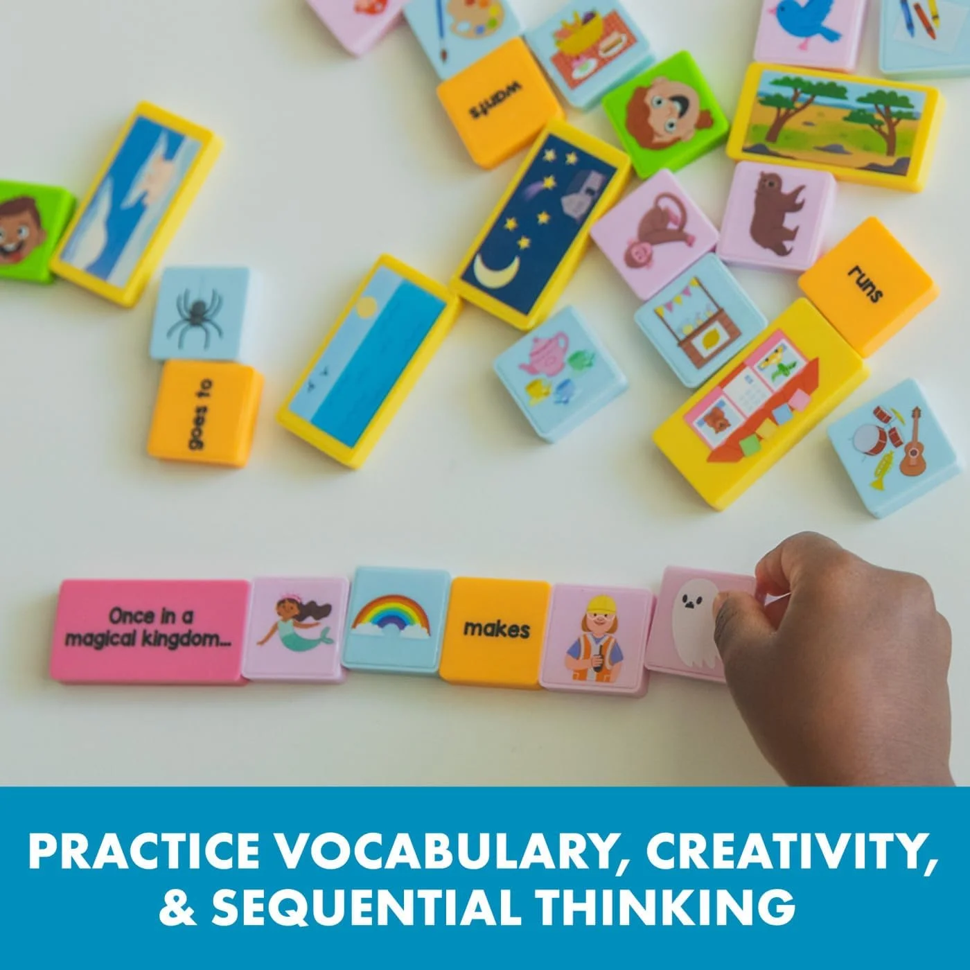 دومینوهای داستان سرایی Educational Insights - فعالیت های یادگیری اجتماعی و عاطفی، شروع کننده های گفتگو برای کودکان، هدیه برای پسران و دختران 3 سال به بالا