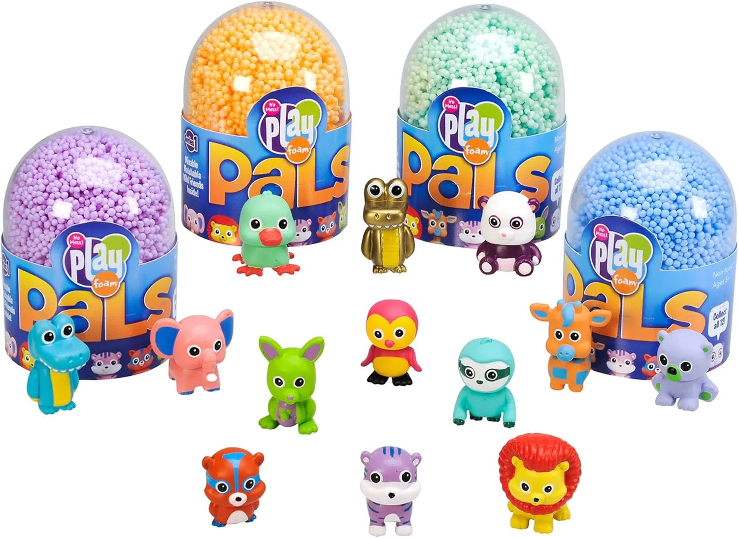 مجموعه 6 عددی دوست های وحشی Playfoam Pals از Educational Insights، اسباب بازی حسی و سرگرم کننده، هدیه برای دختران و پسران 5 سال به بالا