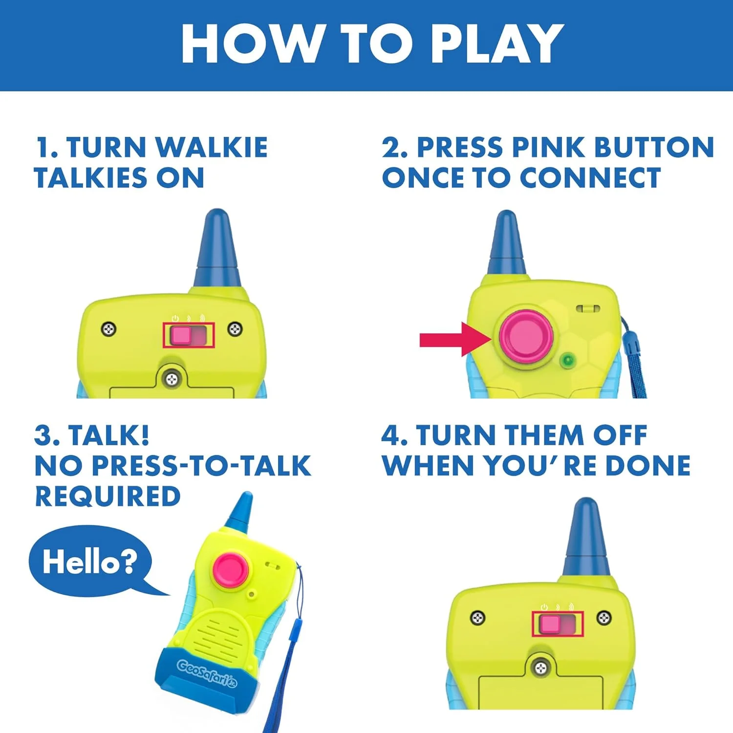 اسباب بازی واکی تاکی GeoSafari® Jr. My First Educational Insights، اسباب بازی STEM پیش دبستانی، اسباب بازی های فضای باز، هدیه برای کودکان 4 سال به بالا