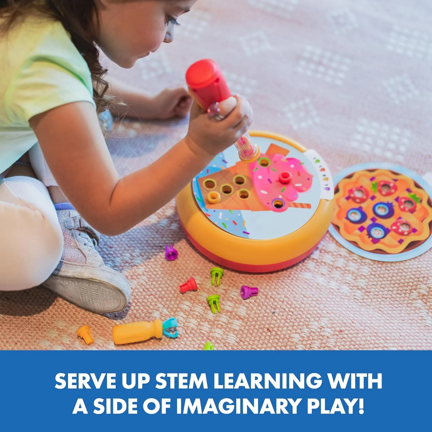 اسباب بازی آموزشی کافه پاپ دیزاین اند دریل، 44 قطعه STEM به همراه پرچ کن دستی و تقویت مهارت های حرکتی ظریف، اسباب بازی حسی، مناسب برای کودکان بالای 3 سال اسباب بازی آموزشی کافه پاپ دیزاین اند دریل، 44 قطعه STEM به همراه پرچ کن دستی و تقویت مهارت های حرکتی ظریف، اسباب بازی حسی، مناسب برای کودکان بالای 3 سال