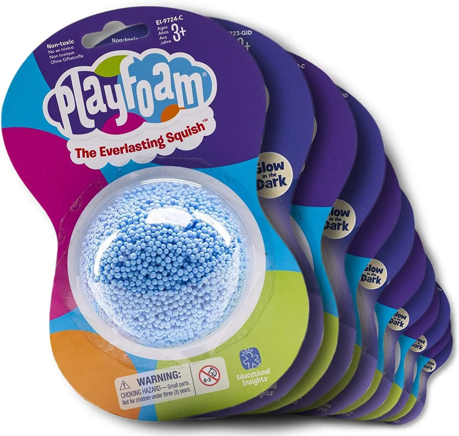 مجموعه 12 عددی پاد جامبو Playfoam کلاسیک و شب‌تاب Educational Insights، اسباب بازی حسی و سرگرم‌کننده، مناسب برای هدیه پسران و دختران 3 سال به بالا