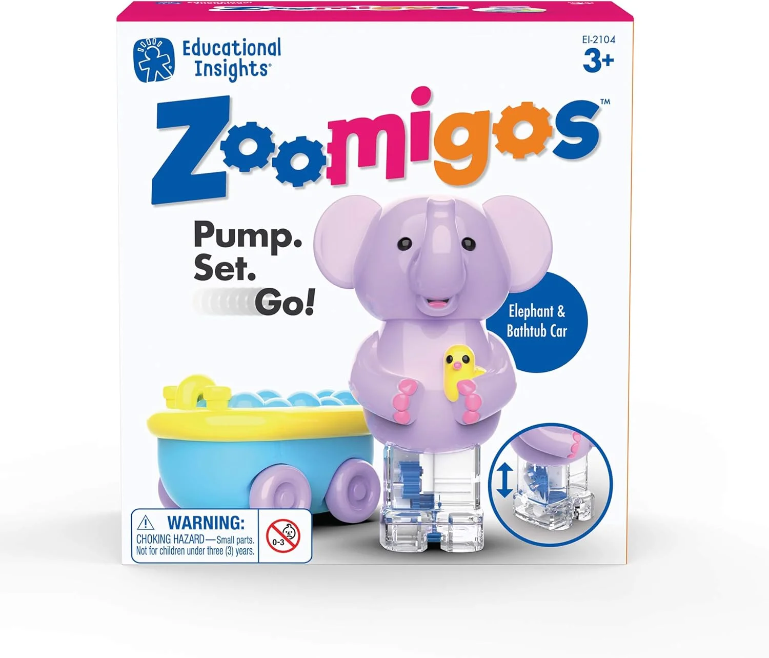 اسباب بازی آموزشی زومیگوز، فیل و ماشین وان حمام، مجموعه 1 عددی