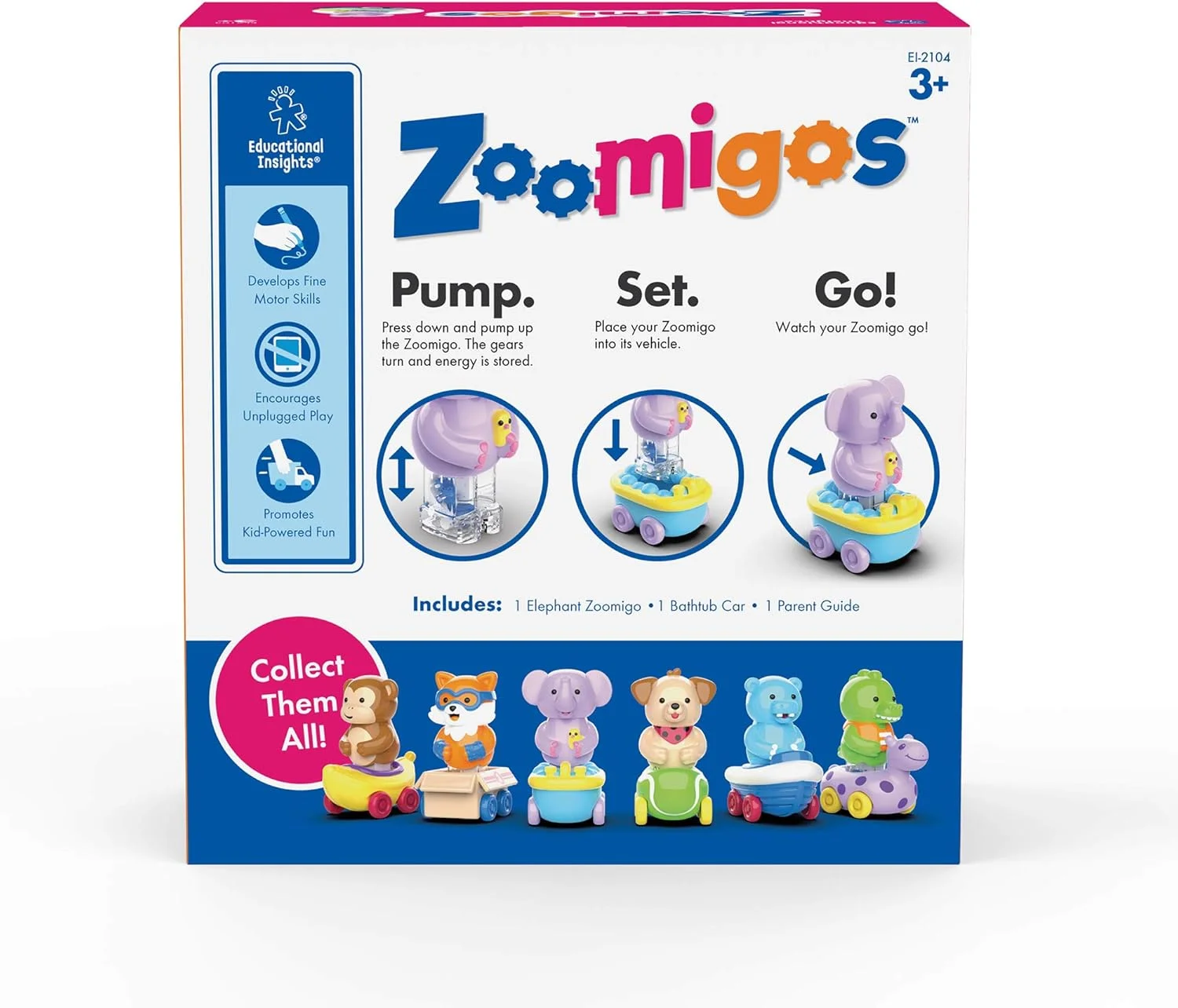 اسباب بازی آموزشی زومیگوز، فیل و ماشین وان حمام، مجموعه 1 عددی