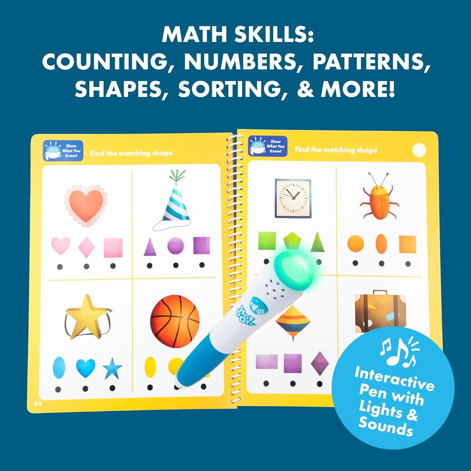 کتاب کار ریاضی پیش دبستانی Educational Insights Hot Dots Let's Learn - مناسب برای کودکان 3 سال به بالا