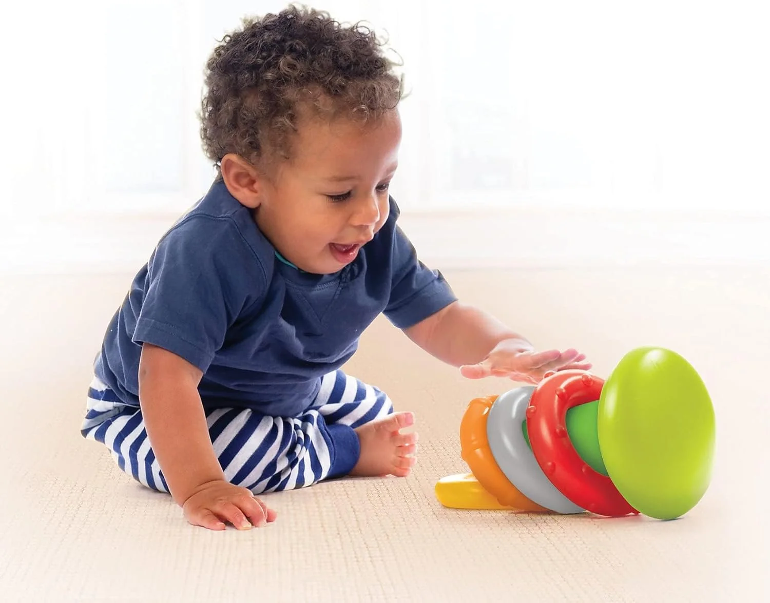 حلقه های چیدنی کودک اینفانتینو، اسباب بازی های آموزشی و پرورشی کودک، چند رنگ، حلقه های چیدنی، بزرگ