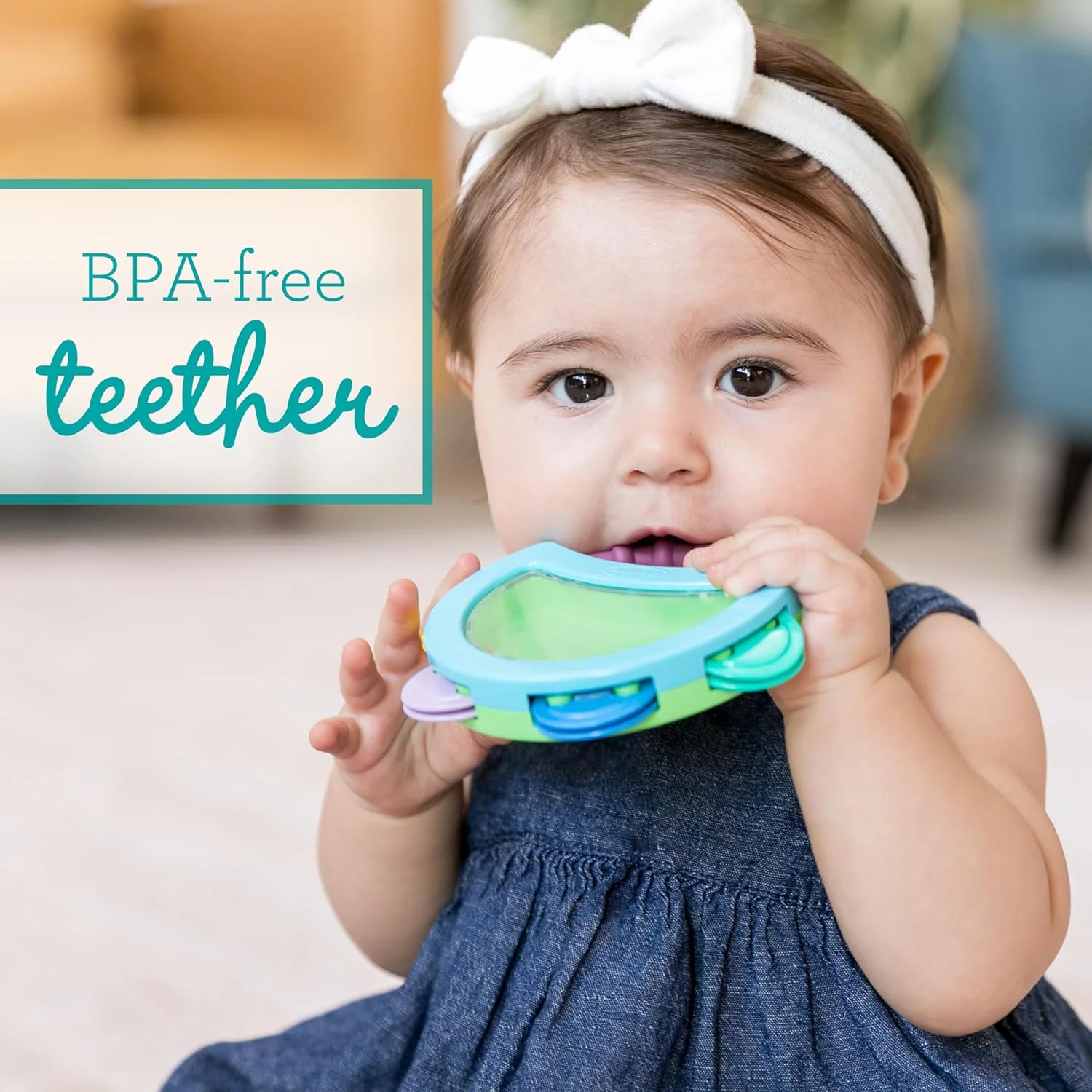 ست اسباب بازی موسیقی و دندانگیر نوزاد اینفانتینو - ست هدیه 4 تکه لوازم ضروری کودک، دندانگیر و جغجغه با تم آلات موسیقی برای تحریک حسی و رشد حرکتی، فاقد BPA