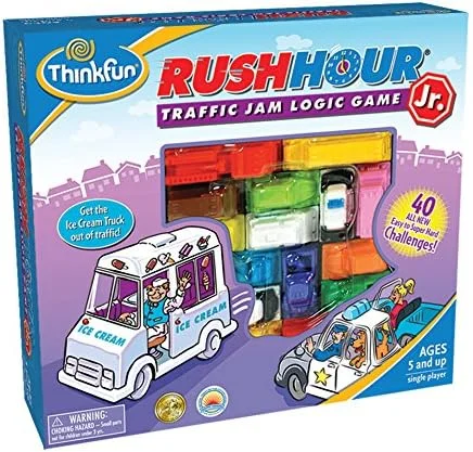 بازی فکری و آموزشی ThinkFun Rush Hour Junior Traffic Jam، مناسب برای پسران و دختران 5 سال به بالا - نسخه جوانان بازی بین المللی Rush Hour