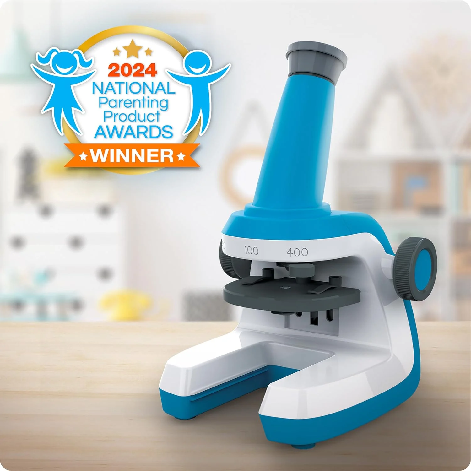 میکروسکوپ نشنال جئوگرافیک برای کودکان - کیت علمی با میکروسکوپ کاربری آسان برای کودکان، بزرگنمایی تا 400 برابر، اسلایدهای آماده و خالی، هدیه برای 6، 7، 8، 9 و 10 ساله‌ها، اسباب بازی پروژه STEM (اختصاصی آمازون)