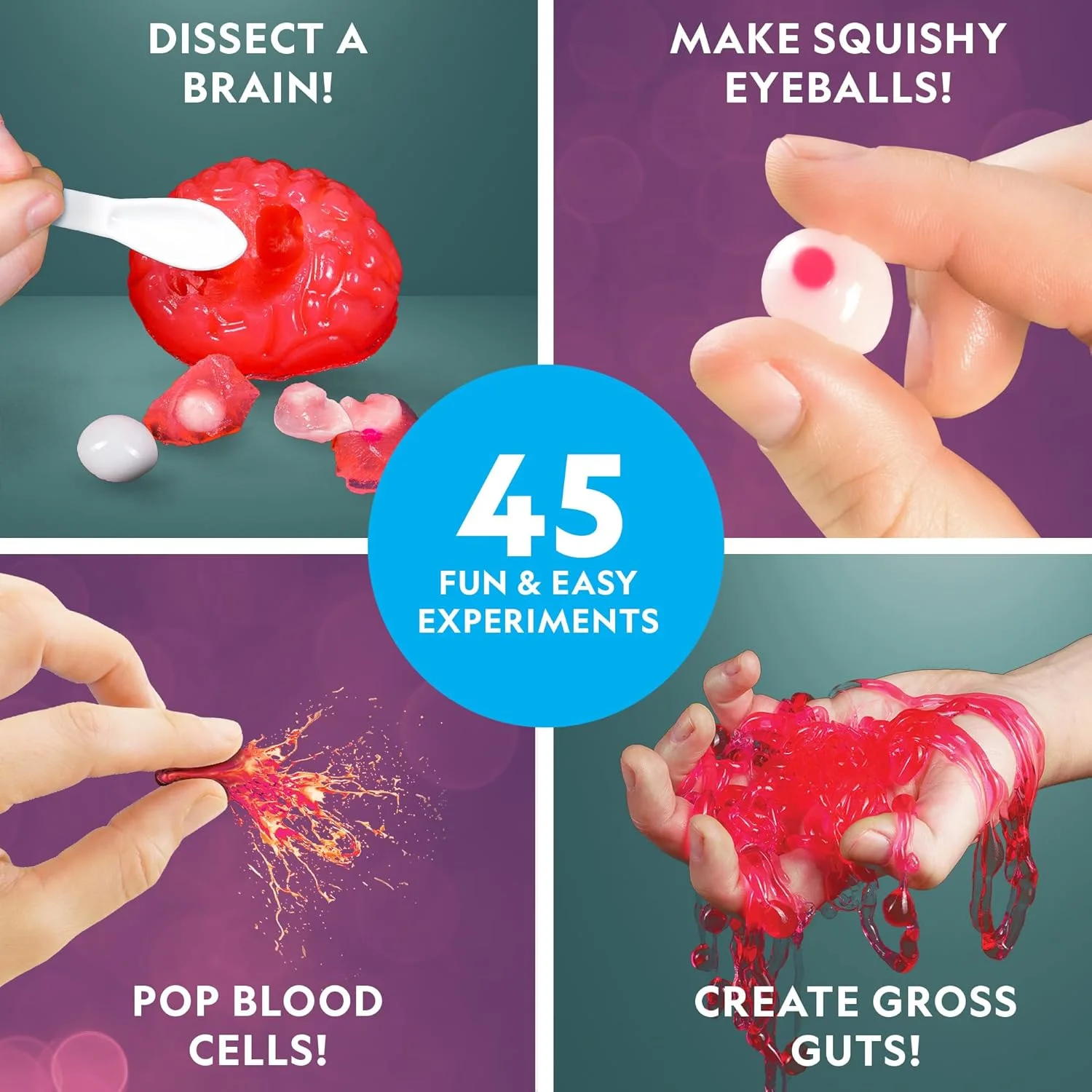کیت آزمایشگاهی علوم چندش آور نشنال جئوگرافیک: تشریح مغز، ترکاندن سلول های خونی و غیره، کیت عالی STEM برای 15 آزمایش علمی چندش