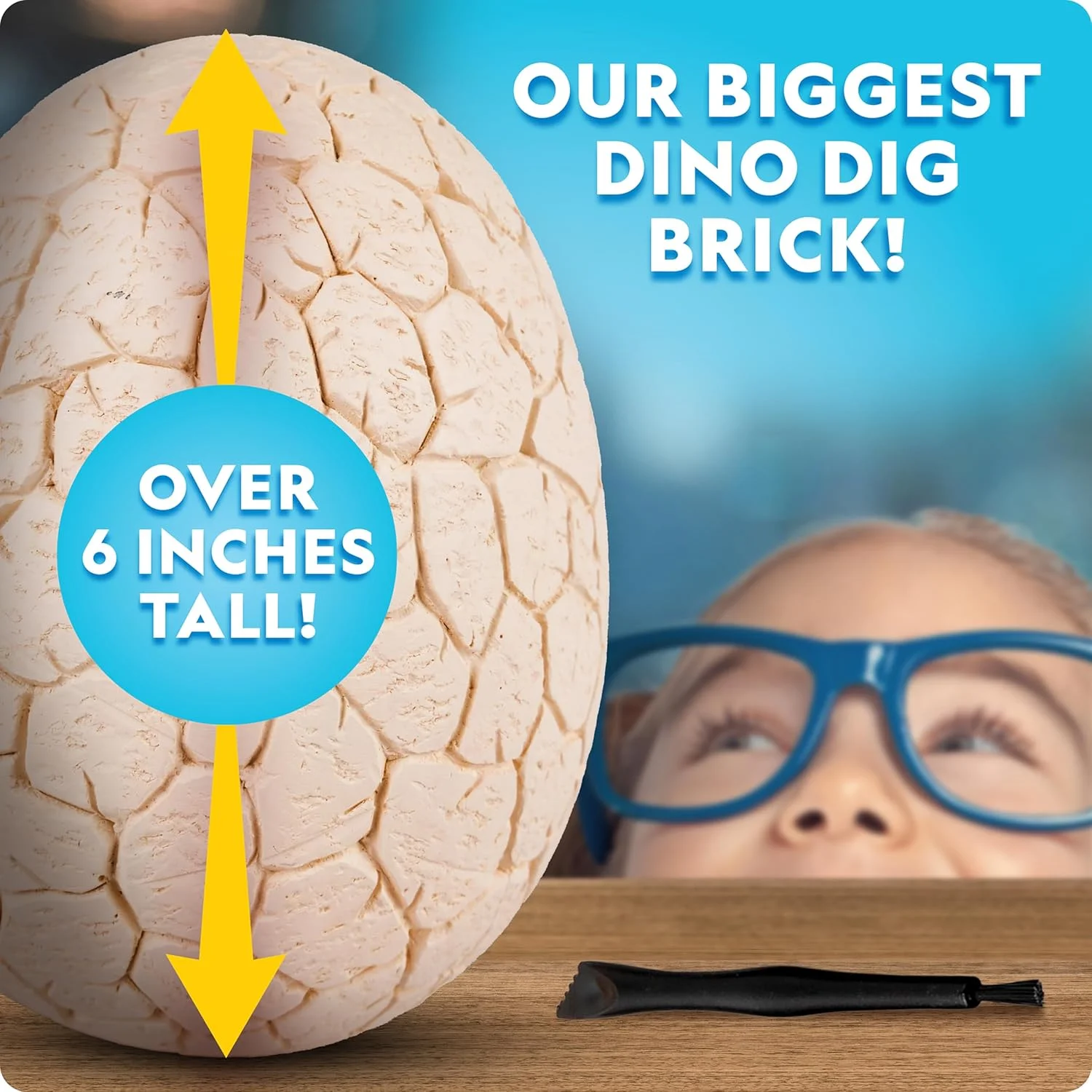 مجموعه حفاری تخم دایناسور جامبو نشنال جئوگرافیک - 12 فیگور دایناسور و یک نمونه دندان تی رکس را از تخم غول پیکر 6 اینچی بیرون بیاورید، تخم دایناسور، تخم جامبو، اسباب بازی های تخم دایناسور، کیت های علمی آموزشی