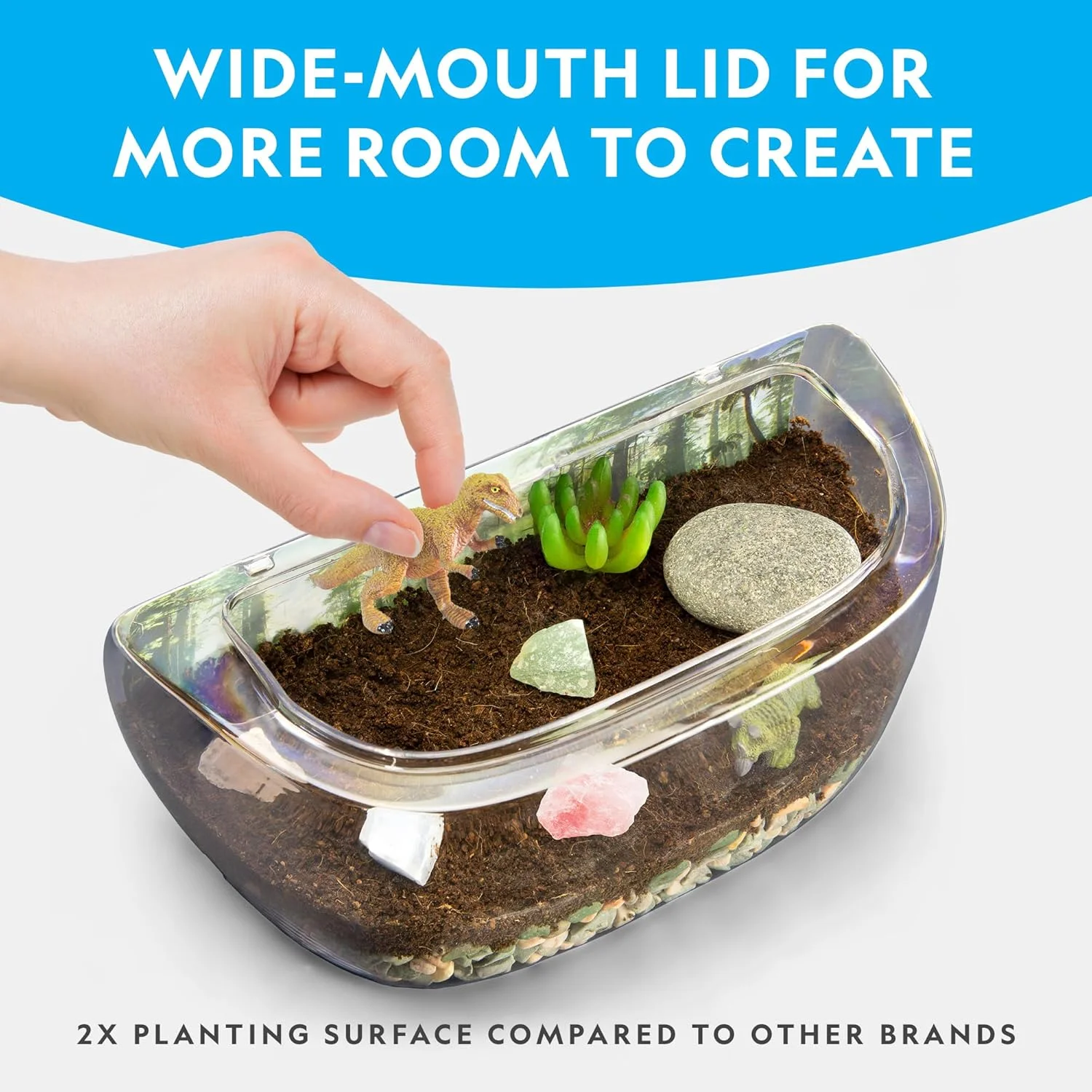 مجموعه تراریوم نورانی نشنال جئوگرافیک - ساخت زیستگاه دایناسور با گیاهان و فسیل های واقعی، کیت علمی برای کودکان