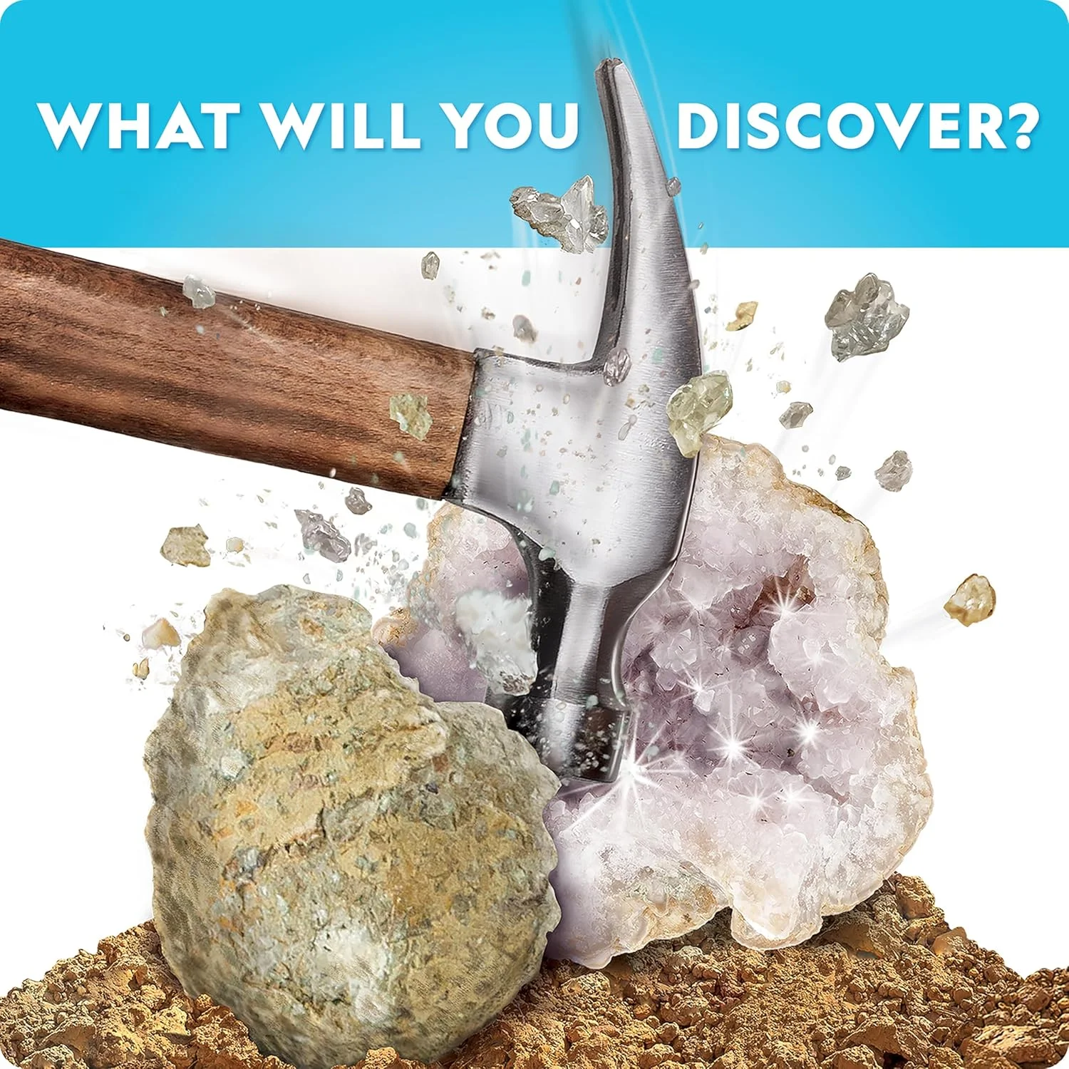 مجموعه شکستن 15 ژئود ممتاز نشنال جئوگرافیک با سنگ مرمر آبی - همراه با عینک محافظ، راهنمای آموزشی مفصل و 3 پایه نمایشگر، اسباب بازی علمی عالی و هدیه آموزشی مجموعه شکستن 15 ژئود ممتاز نشنال جئوگرافیک با سنگ مرمر آبی - همراه با عینک محافظ، راهنمای آموزشی مفصل و 3 پایه نمایشگر، اسباب بازی علمی عالی و هدیه آموزشی