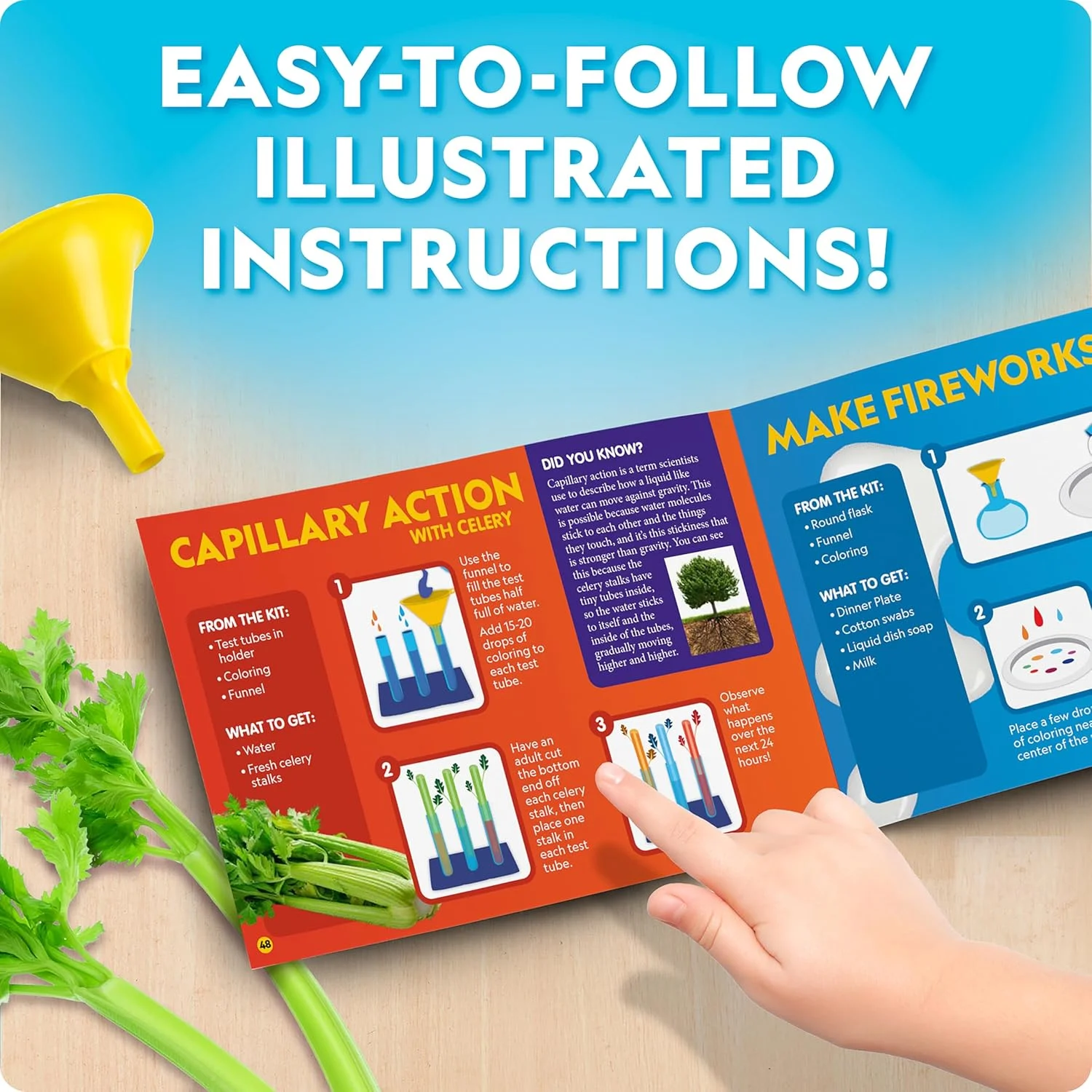 مجموعه شیمی نوجوانان نشنال جئوگرافیک با سنگ مرمر آبی - 50 آزمایش علمی سرگرم کننده برای کودکان، کیت شیمی آموزش اولیه با لوله های آزمایش، عینک محافظ و سایر ابزارهای آزمایشگاهی، اسباب بازی های علمی، کیت های علمی DIY