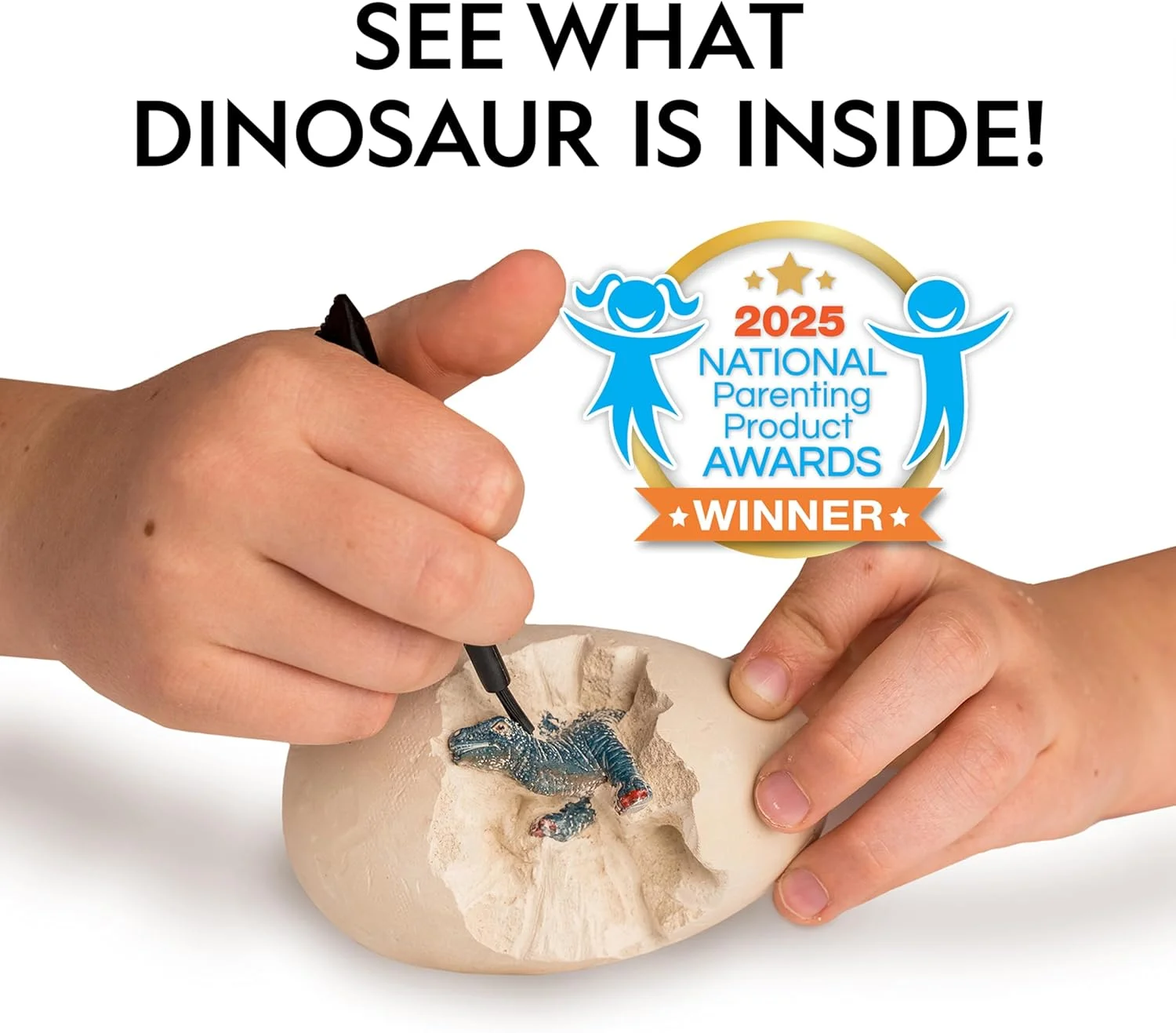 مجموعه کاوش فسیل دایناسور نشنال جئوگرافیک - ۱۲ آجر حفاری به شکل دایناسور با فیگورهای دایناسور در داخل و مجموعه ابزار حفاری، فعالیت شکار تخم مرغ یا مهمانی حفاری، اسباب بازی عالی STEM برای پسران و دختران