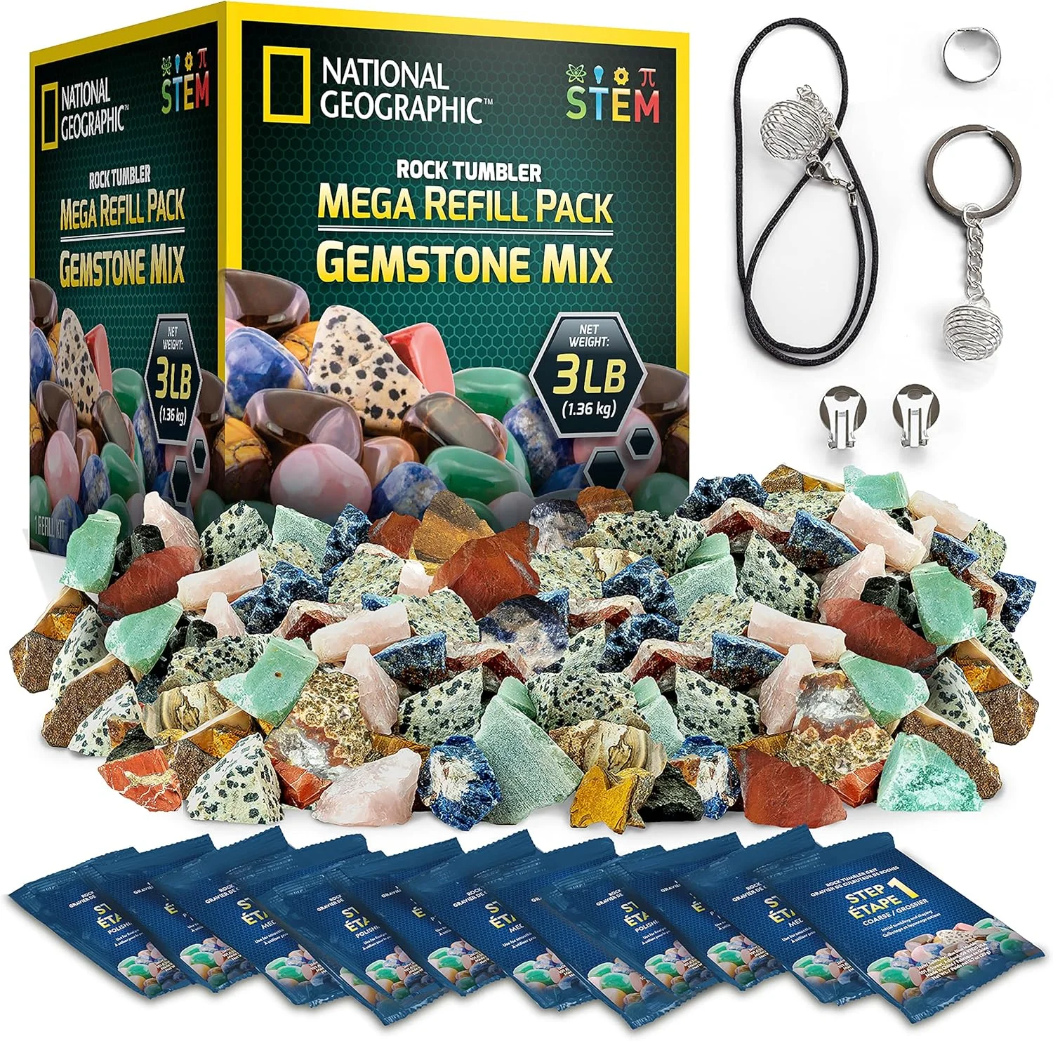 کیت بزرگ سنگ های قیمتی نشنال جئوگرافیک - 1.3 کیلوگرم