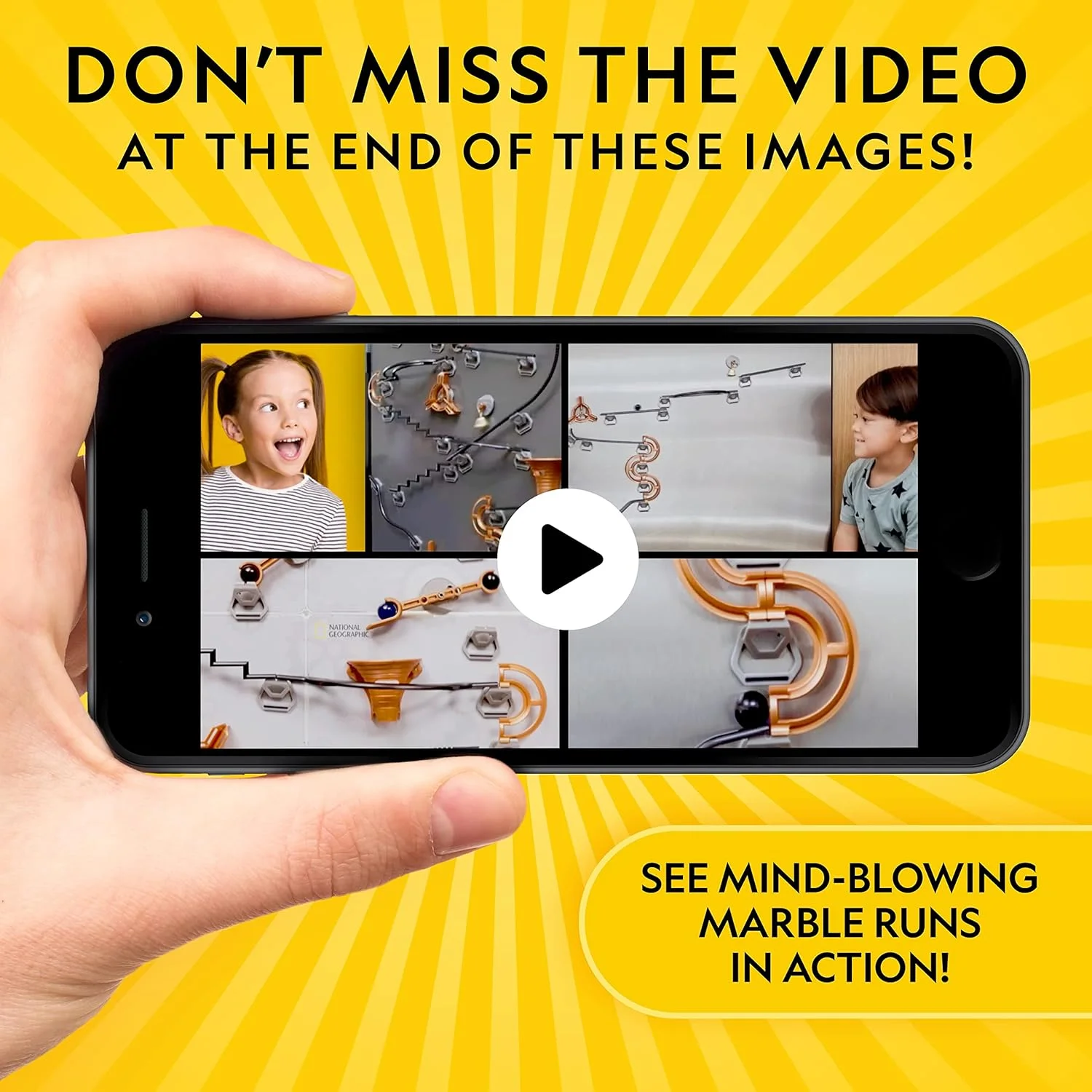 مسیر گوی مغناطیسی نشنال جئوگرافیک - مجموعه ساختنی STEM 50 قطعه ای برای کودکان و بزرگسالان با مسیر مغناطیسی و قطعات ویژه و آهنربا برای ساخت مارپیچ در هر مکانی که آهنربا بچسبد