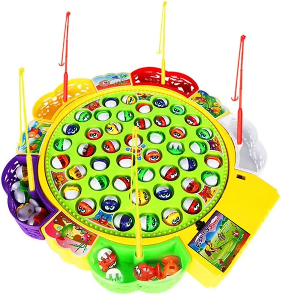 بازی ماهیگیری چند رنگ TOY GARDEN – ۴۵ ماهی، ۵ بازیکن، بازی ماهیگیری چرخشی موزیکال برقی، بازی تخته ای ماهی برای کودکان، ماهی مغناطیسی، اسباب بازی های آموزشی ورزشی در فضای باز برای پسران و دختران