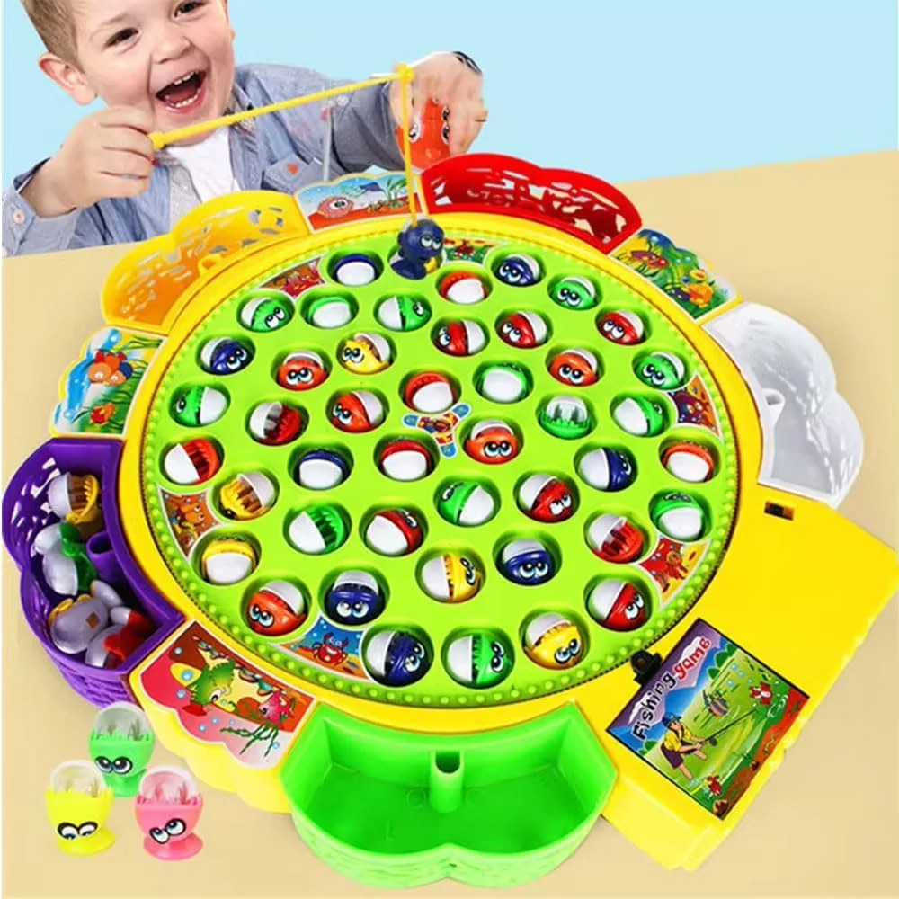 بازی ماهیگیری چند رنگ TOY GARDEN – ۴۵ ماهی، ۵ بازیکن، بازی ماهیگیری چرخشی موزیکال برقی، بازی تخته ای ماهی برای کودکان، ماهی مغناطیسی، اسباب بازی های آموزشی ورزشی در فضای باز برای پسران و دختران