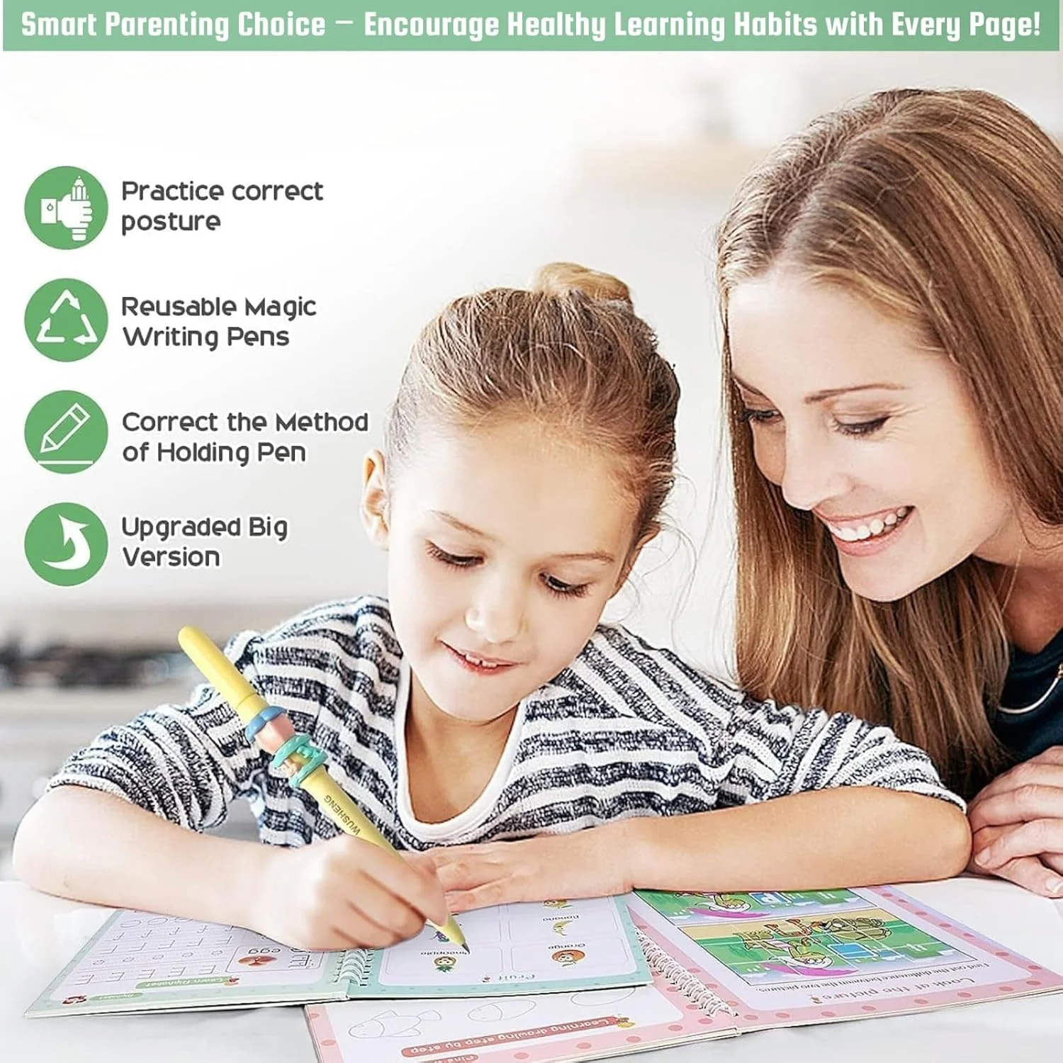 مجموعه دفتر تمرین جادویی سانک TOY GARDEN - کتاب نوشتن خوشنویسی قابل استفاده مجدد با قلم و جوهر - کتاب تمرین اعداد برای کودکان پیش دبستانی و مهدکودک - اسباب بازی آموزشی 3 سال به بالا