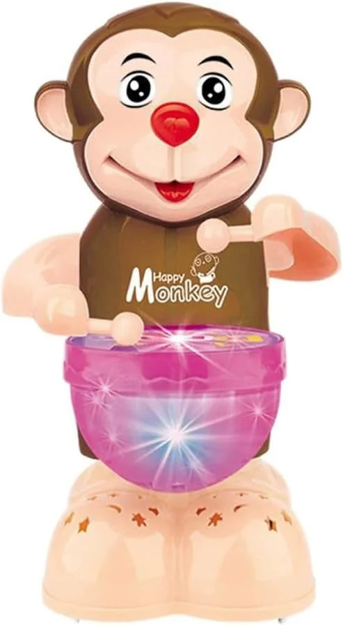 اسباب بازی میمون درامر موزیکال TOY GARDEN - اسباب بازی فعالیت نور و صدا برای کودکان، بازی ریتم سرگرم کننده با بازوهای متحرک، طراحی رنگارنگ، هدیه توسعه آموزشی برای نوزادان و کودکان نوپا