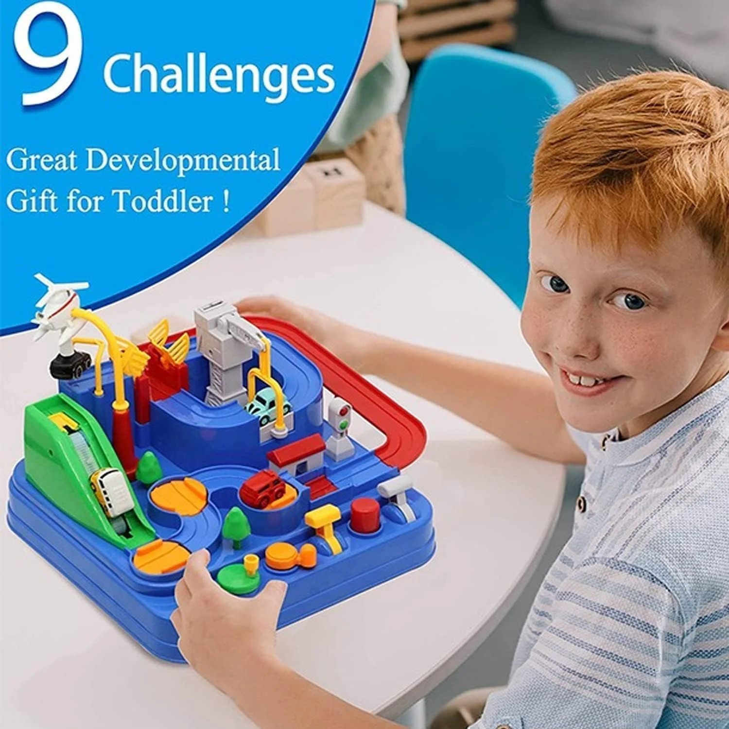 مجموعه اسباب بازی ماجراجویی ماشین TOY GARDEN، مجموعه بازی ماشین نجات شهری با مسیرهای مسابقه پازلی، پارکینگ گاراژ تعاملی، اسباب بازی آموزشی STEM برای پسران و دختران، 8 سال به بالا، بازی والدین و کودک