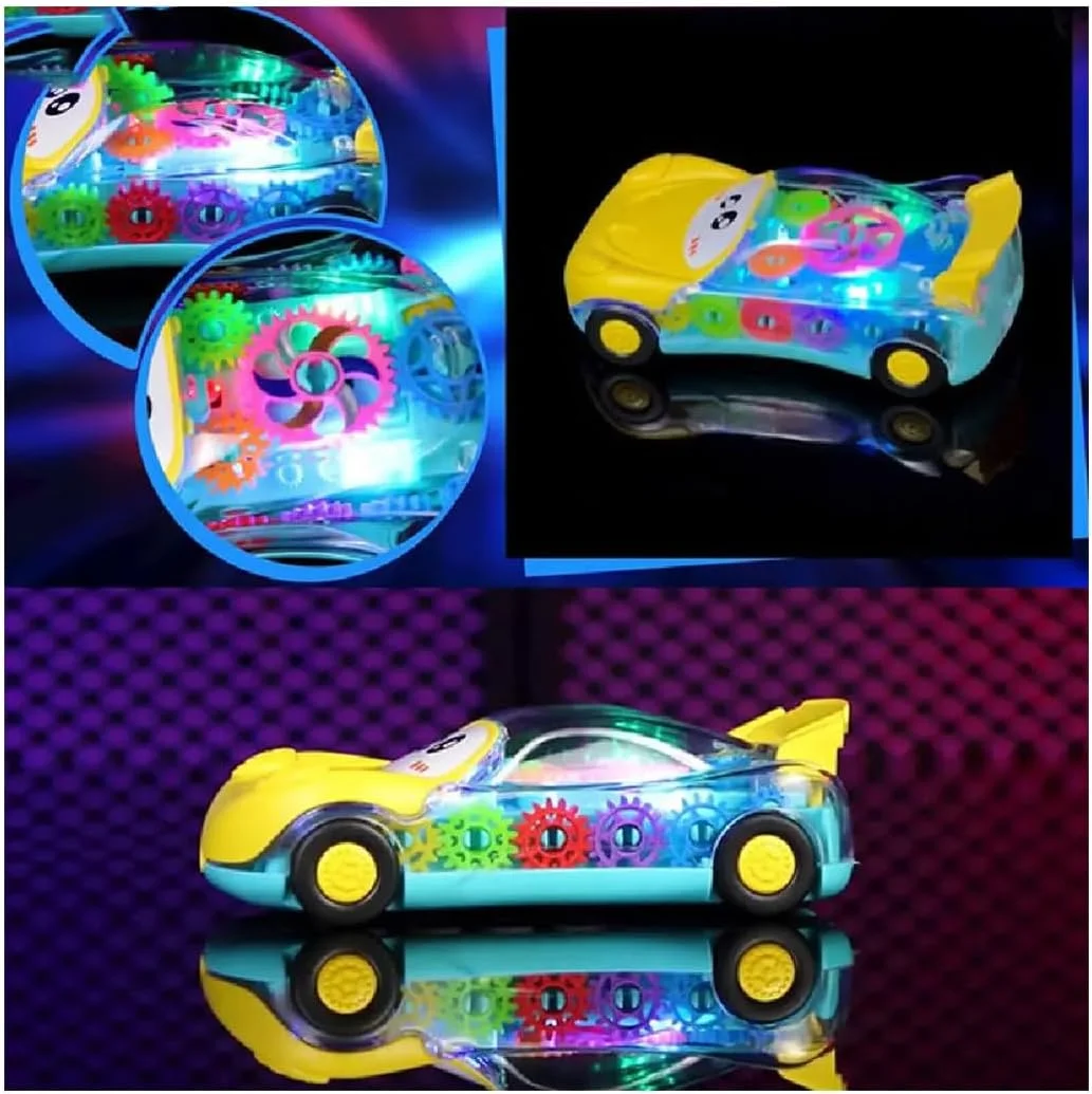 ماشین دنده ای شفاف 2 در 1 و تلفن اسباب بازی – نور، موسیقی، دنده های قابل مشاهده، پروژکتور، اسباب بازی آموزشی STEM، ایمن برای کودکان 3 سال به بالا، یادگیری تعاملی، طراحی بادوام