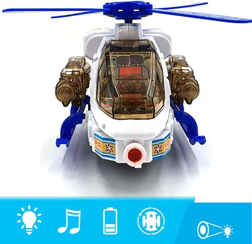هلیکوپتر اسباب بازی پلیس TOY GARDEN، هلیکوپتر اسباب بازی Bump And Go، طراحی شده با چراغ های جذاب زیبا و صدای واقعی، اسباب بازی های آموزشی، هدیه ای برای کودکان 3 سال به بالا