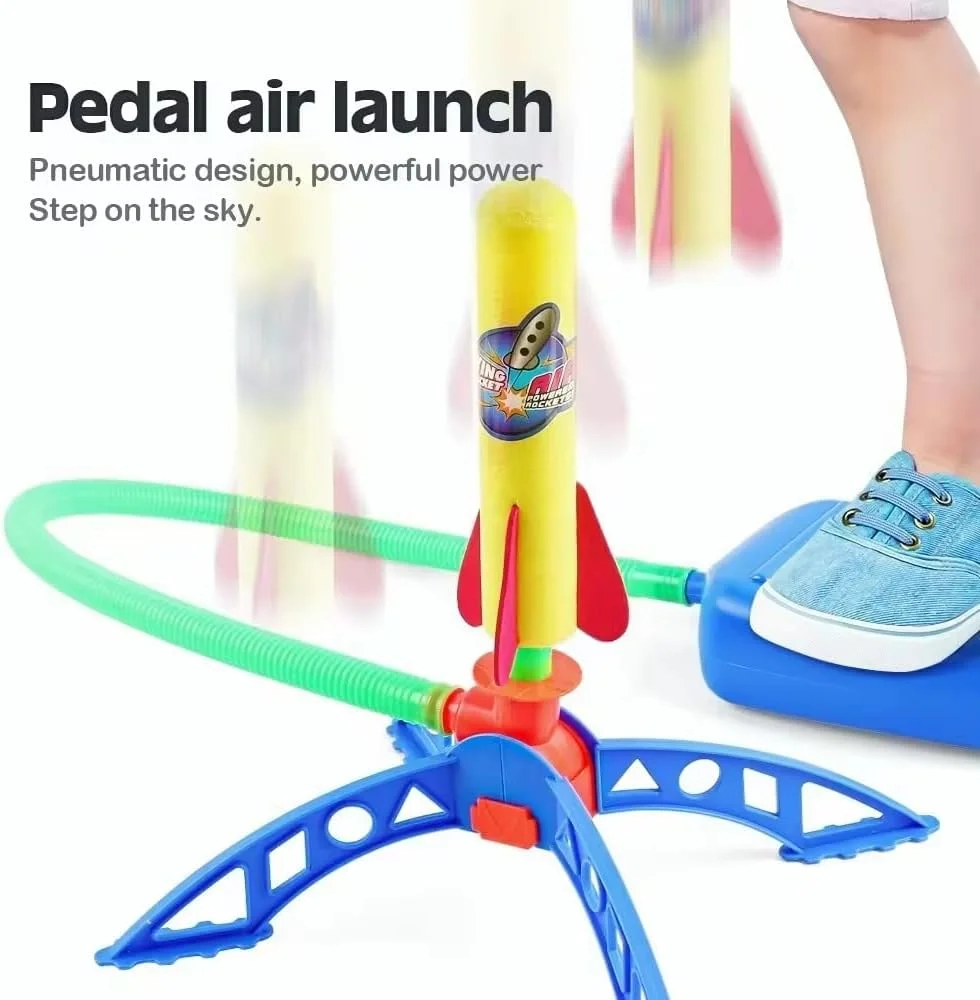 پرتابگر موشک اسباب بازی کودکانه TOY GARDEN - پایه قابل تنظیم محکم، 6 موشک فومی رنگارنگ، سکوی پرتاب آسان، اسباب بازی سرگرم کننده در فضای باز برای پسران و دختران