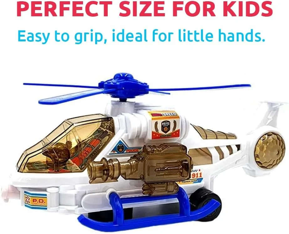 هلیکوپتر اسباب بازی پلیس TOY GARDEN، هلیکوپتر اسباب بازی Bump And Go، طراحی شده با چراغ های جذاب زیبا و صدای واقعی، اسباب بازی های آموزشی، هدیه ای برای کودکان 3 سال به بالا