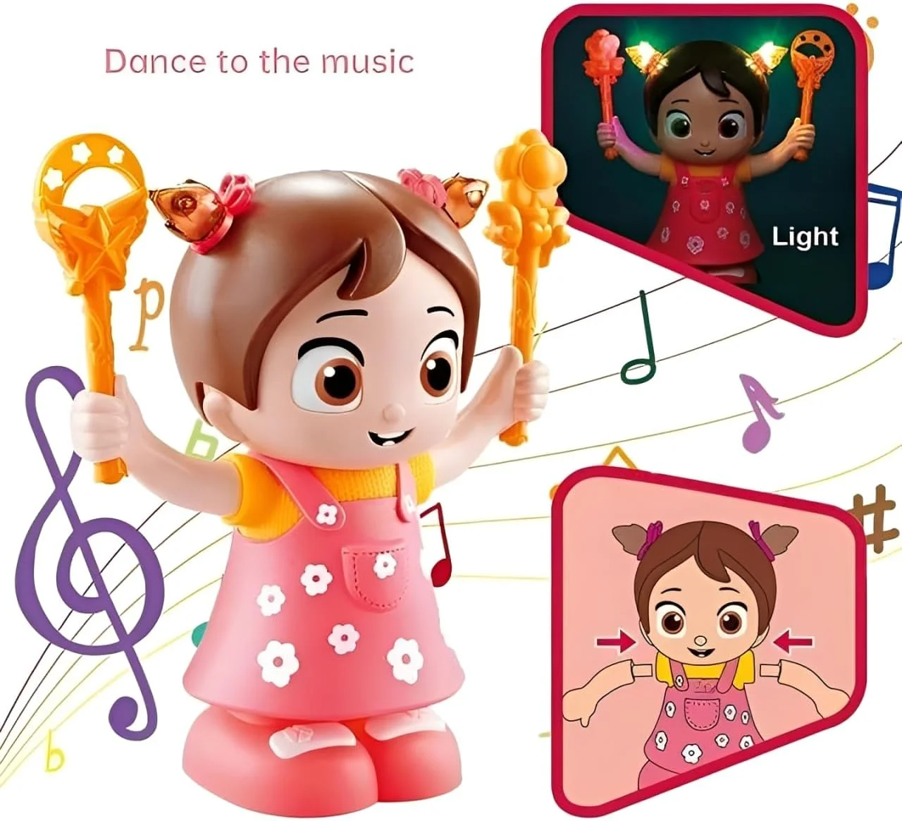 عروسک سخنگو و متحرک تعاملی باغ اسباب بازی برای دختران | عروسک آموزشی باتری خور با لوازم جانبی | سرگرمی و حرکت برای کودکان | اسباب بازی نقش آفرینی سرپوشیده برای سنین 3 سال به بالا