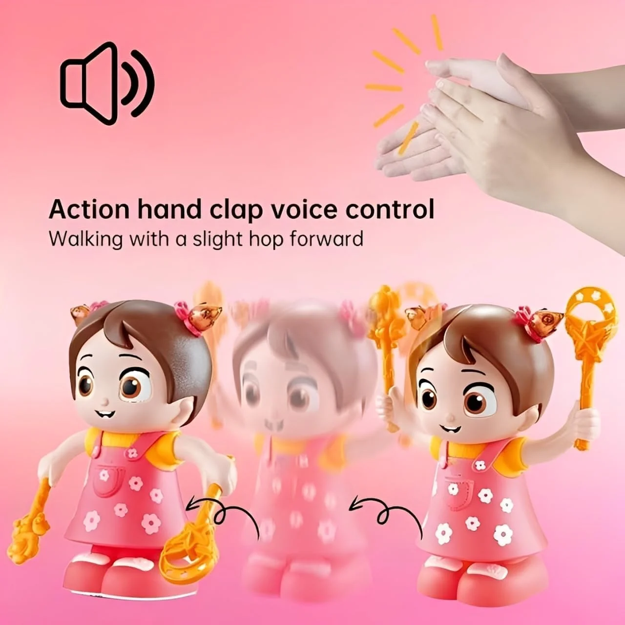 عروسک سخنگو و متحرک تعاملی باغ اسباب بازی برای دختران | عروسک آموزشی باتری خور با لوازم جانبی | سرگرمی و حرکت برای کودکان | اسباب بازی نقش آفرینی سرپوشیده برای سنین 3 سال به بالا