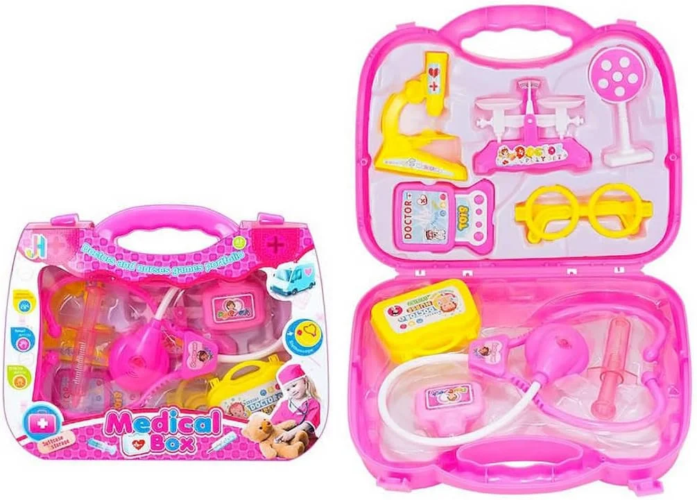 مجموعه کیف پزشکی کودک TOY GARDEN - ست اسباب بازی های پزشکی بزرگ و کوچک با 9 لوازم جانبی، مجموعه بازی نقش آفرینی آموزشی برای کودکان، مجموعه اسباب بازی پزشکی پلاستیکی با کیفیت بالا