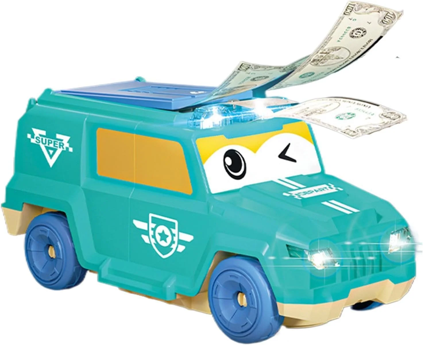 کامیون اسباب بازی پول پاش کودکانه TOY GARDEN - مدل ماشین آموزشی با نور و صدا، چرخش خودکار 360 درجه، سرعت فوق العاده، عملکرد سرگرم کننده پول پاشی، اسباب بازی تعاملی وسایل نقلیه برای پسران و دختران، 3 سال به بالا